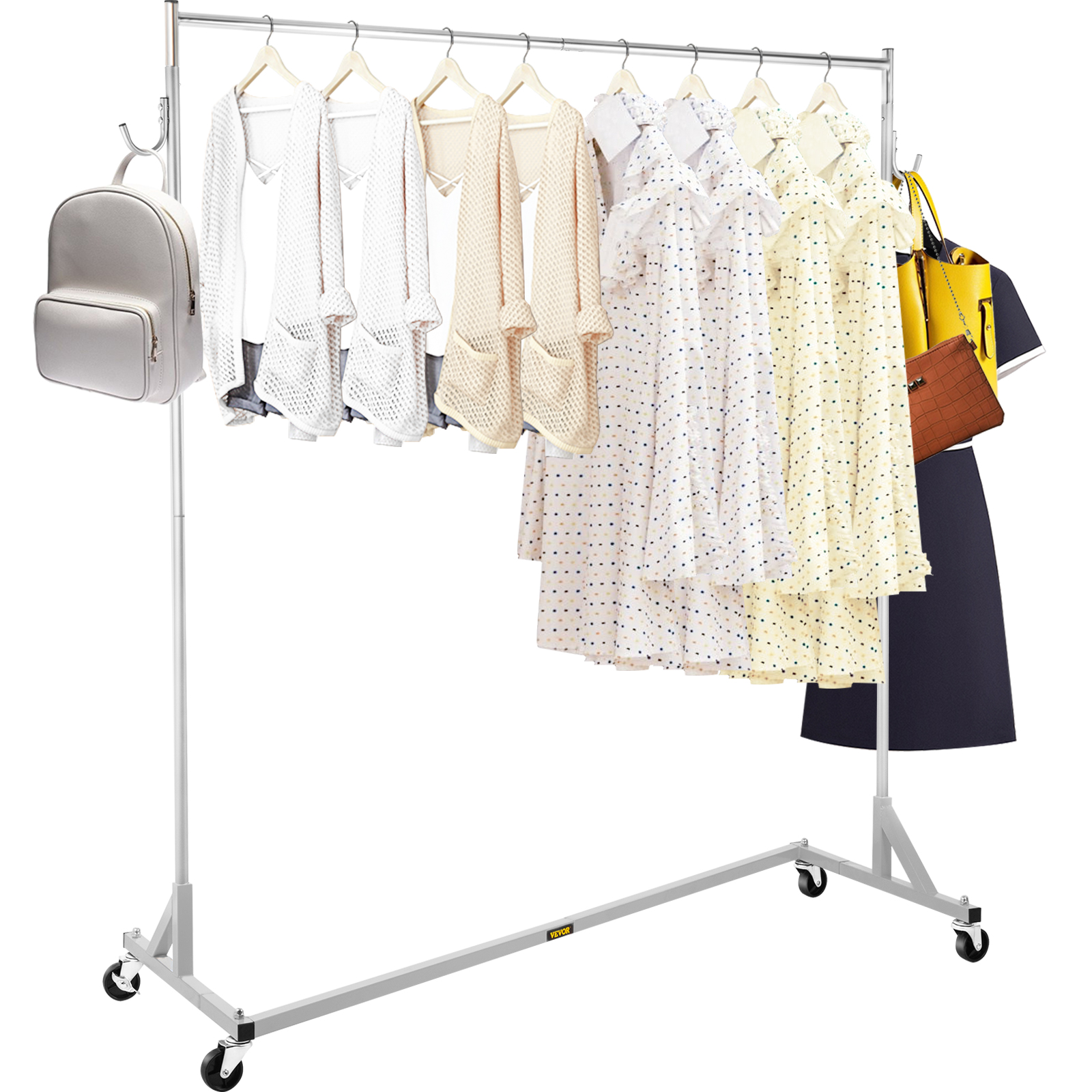 Only Hangers Rack Appendiabiti Mobile Professionale Con Base Nesting – Regolabile In Altezza, Nero