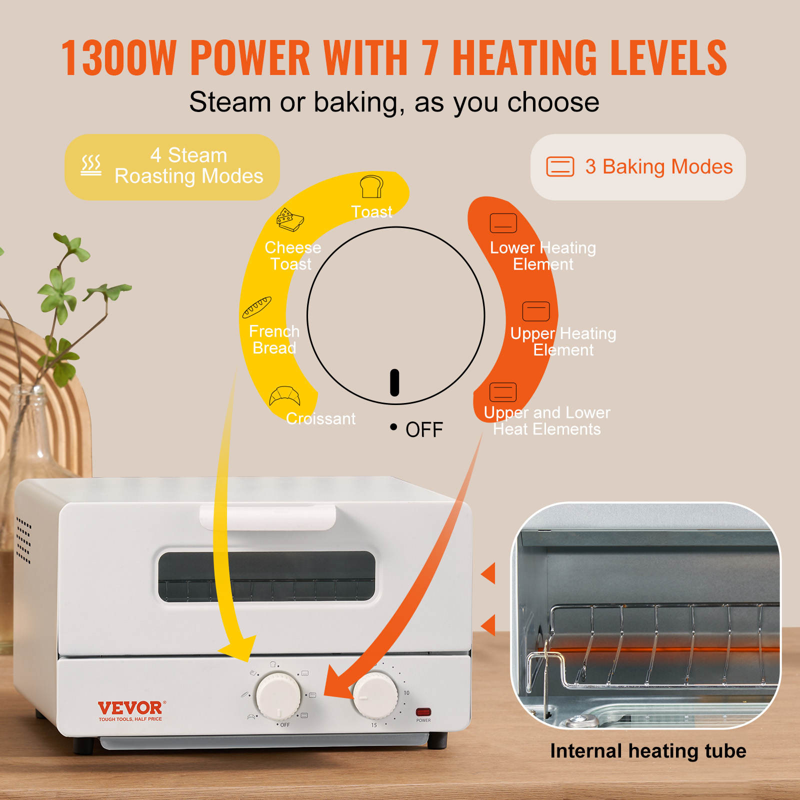 Stainless Steel Air Fryer Toaster Oven with Convection and Steam Cooking