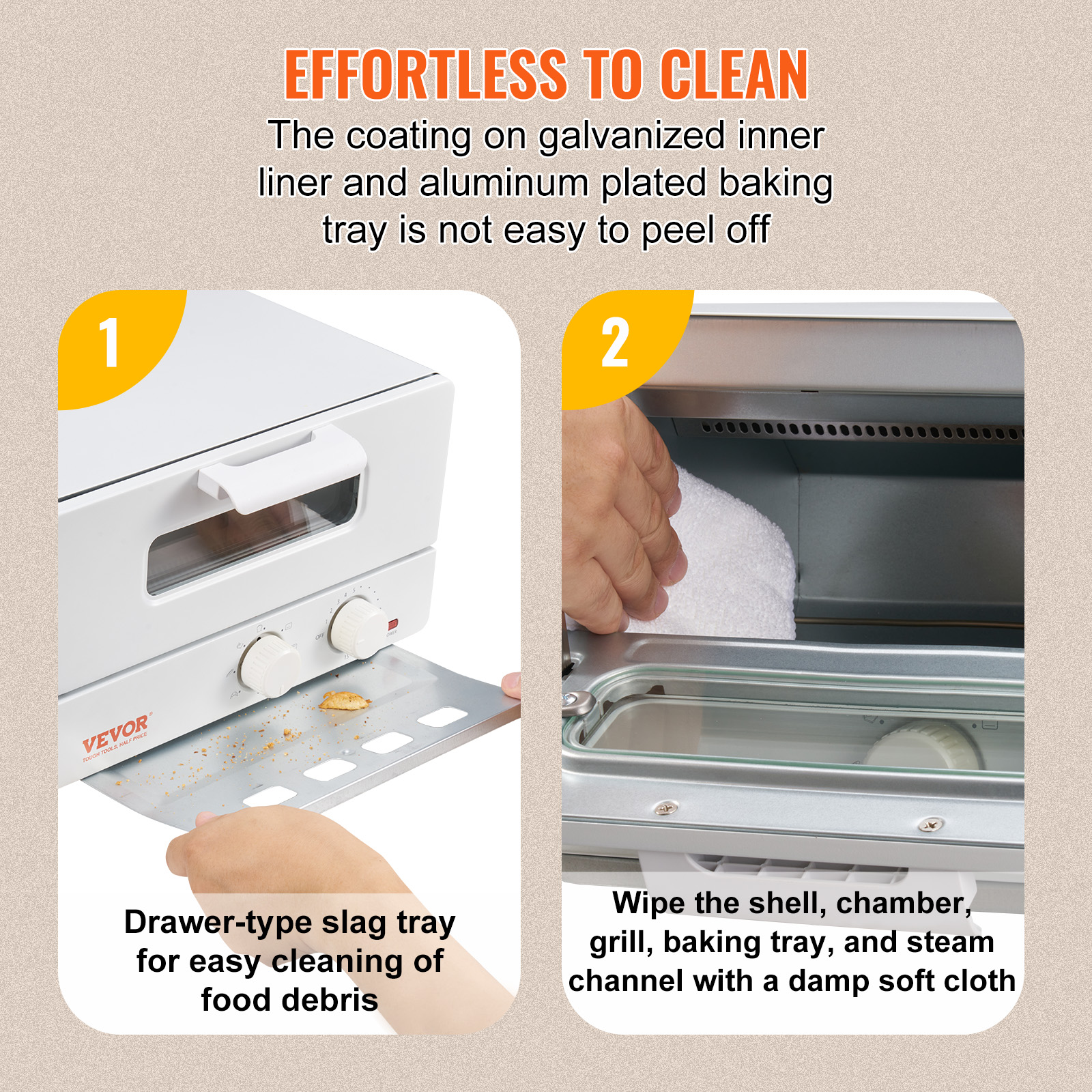 Stainless Steel Air Fryer Toaster Oven with Convection and Steam Cooking