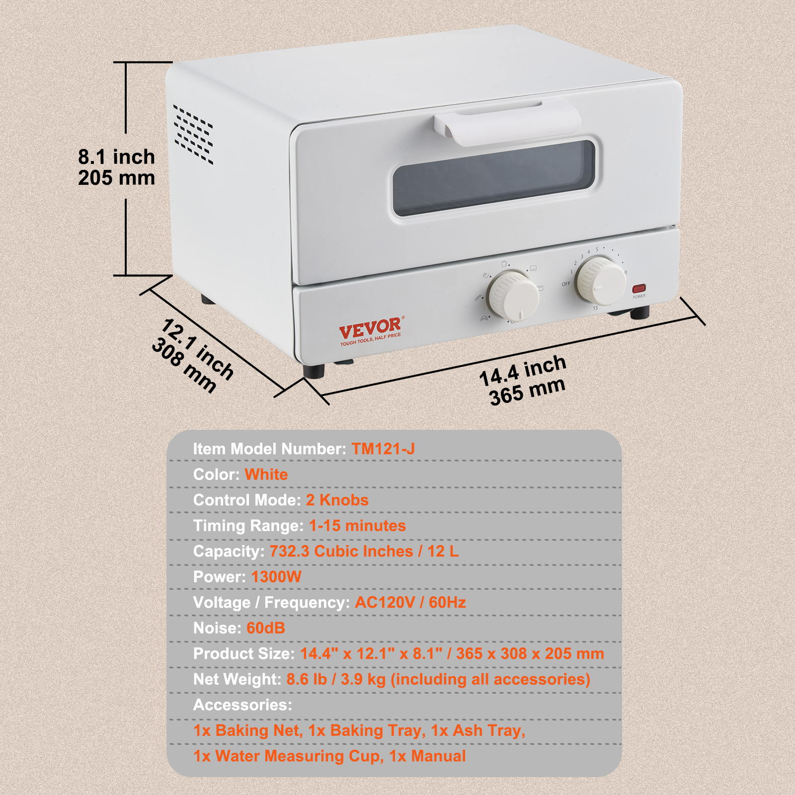 Stainless Steel Air Fryer Toaster Oven with Convection and Steam Cooking