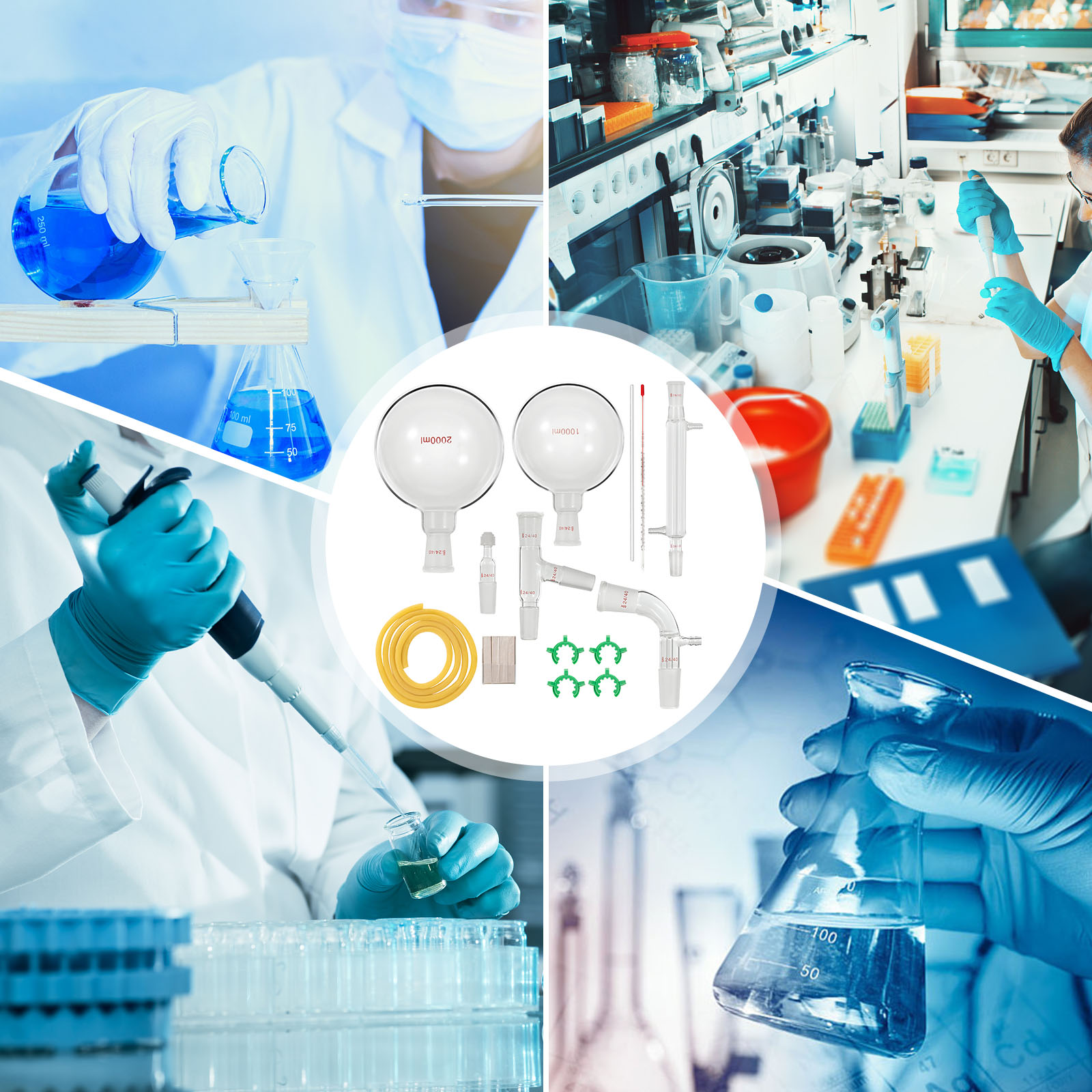 VEVOR Vevor Glass Organic Chemistry Kit Distillation Kit 13pcs 24/40