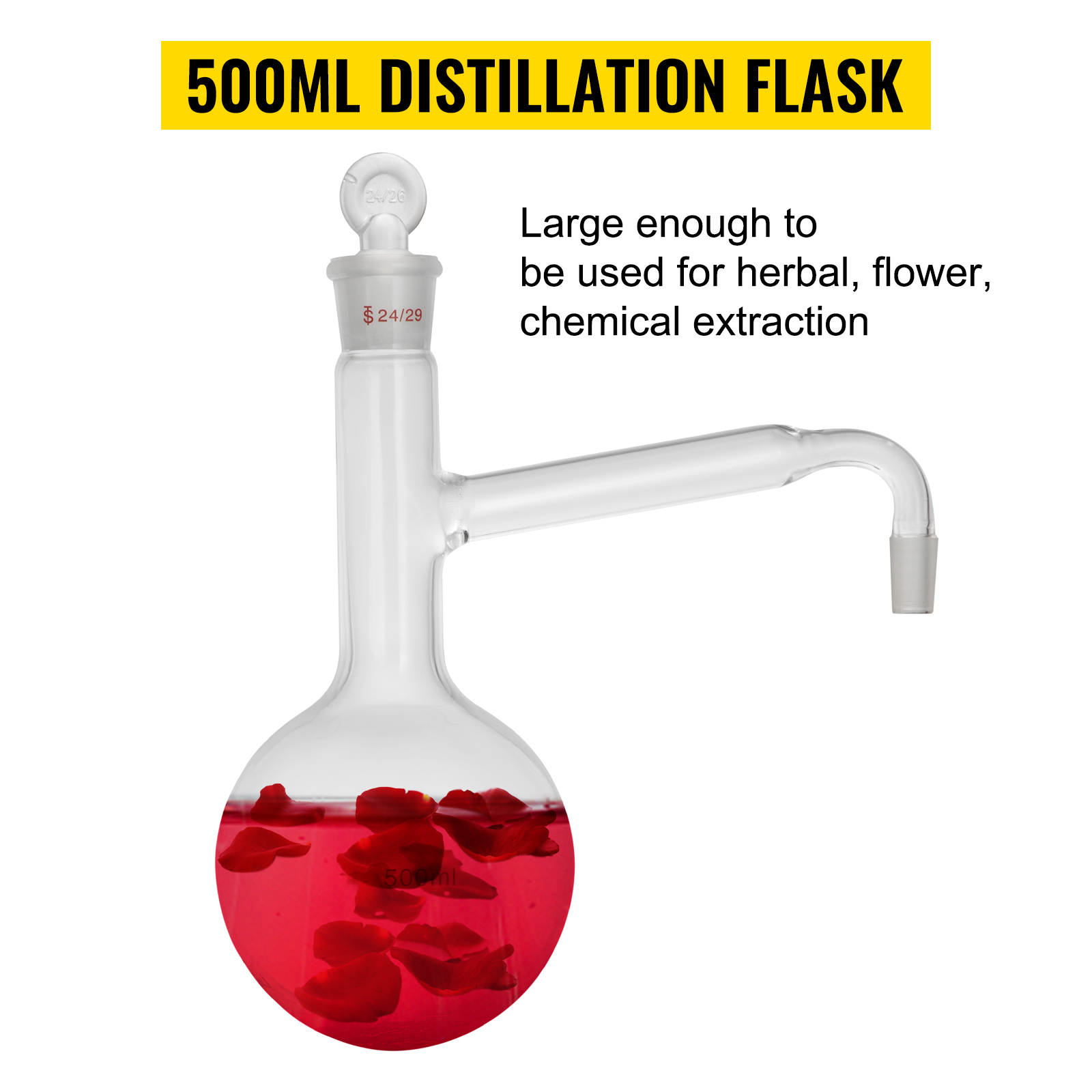 VEVOR Labor-Destillationsgerät 500 ml, Wasser Destilliergerät mit