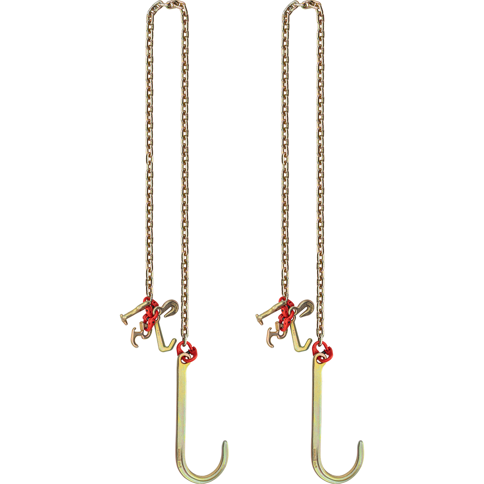 VEVOR Tow Chain J Hook 5/16"×2'/3'/10' V-Chain Bridle w/ 15" Large R T J Hooks - Picture 35 of 50