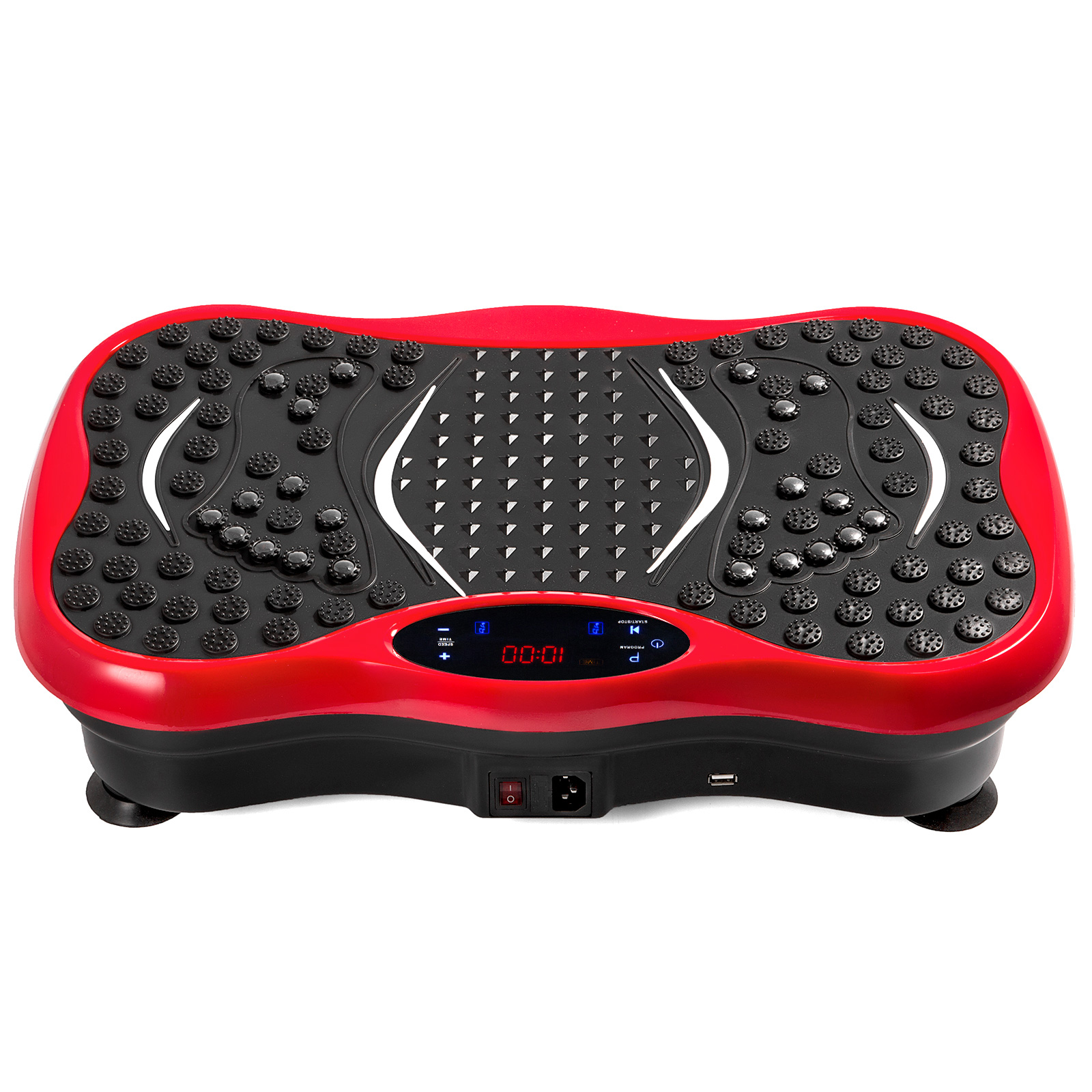 VEVOR 3D Plataforma Vibratoria para Adelgazar 180 Plataforma Vibratoria 180  Nivel Nivel Plataforma Vibratoria Vibro Shaper con Superficie  Anti-Deslizante y Altavoz Bluetooth Color Rojo