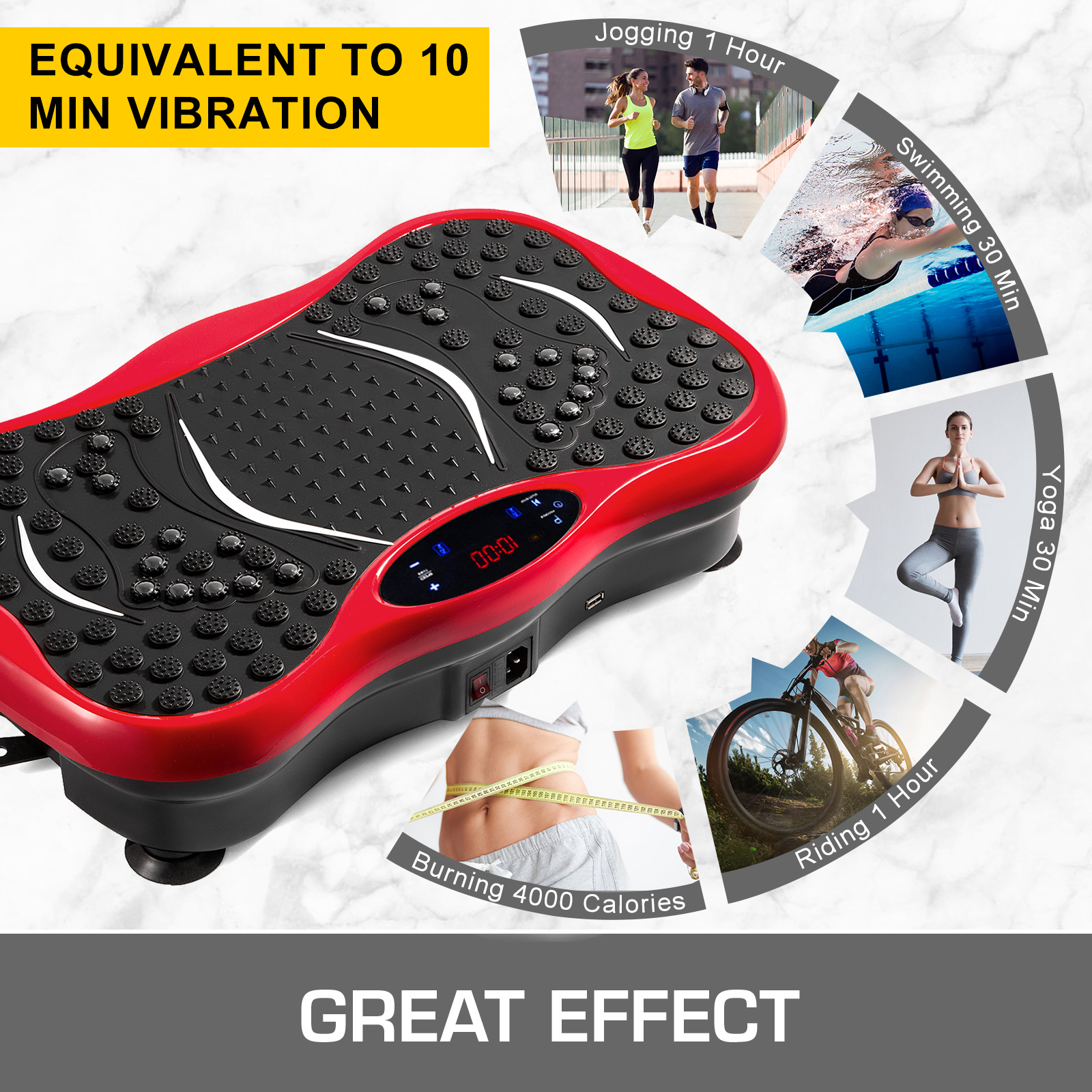 Vibration Plate Machine Fitness Body Shaper Slim Trainer Gym Exercise Music  5056029835265 