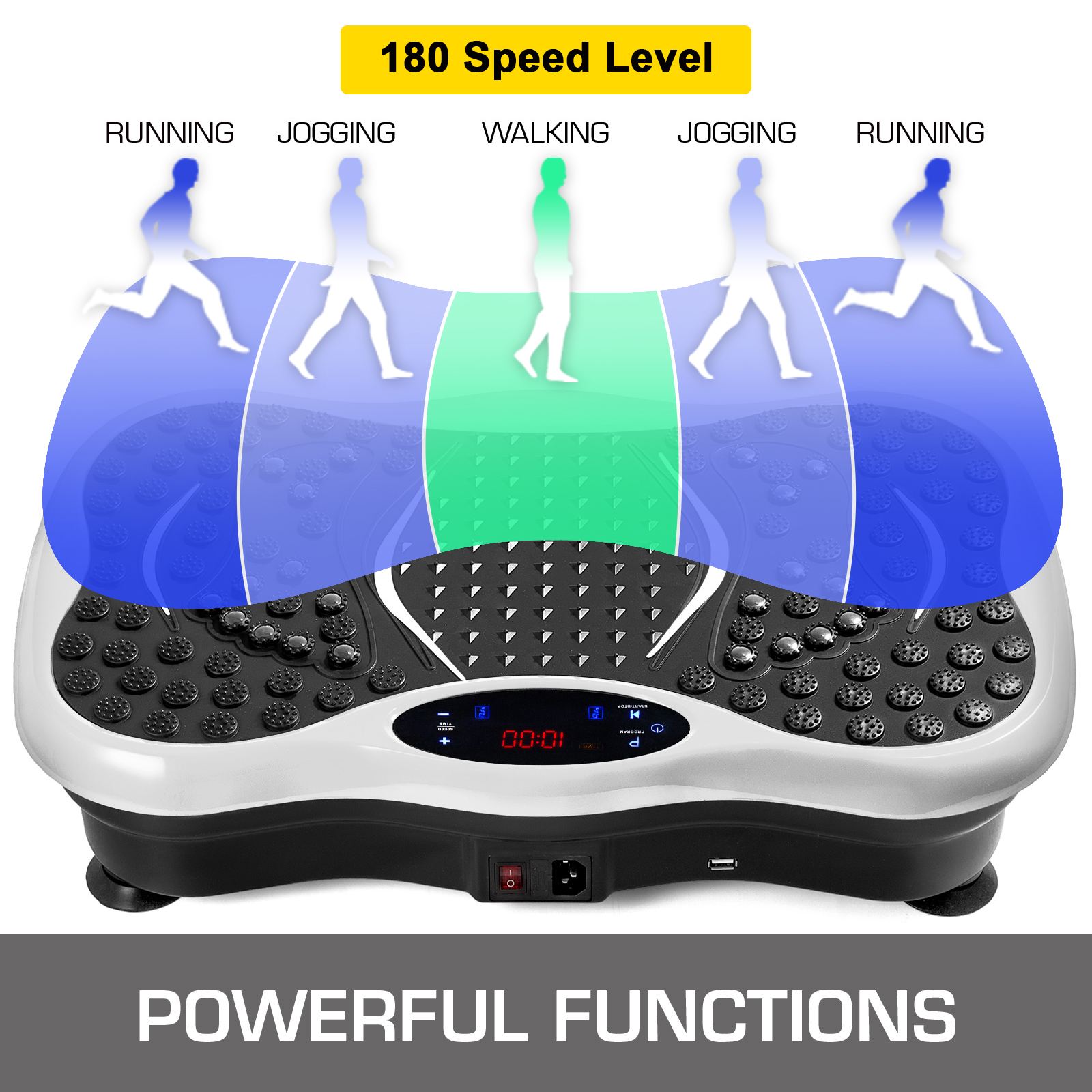 VEVOR Vibration Plate Platform Fitness Trainer Machine Full Body Exercise  with Music Player