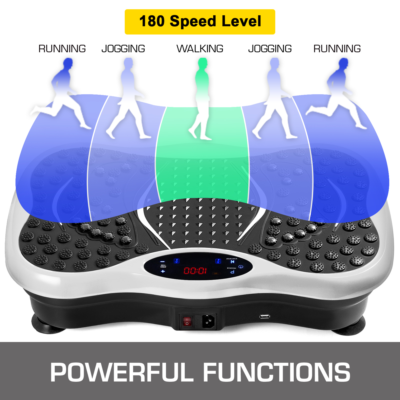 Super Deal Pro Vibration Plate Exercise Machine - Whole Body Workout Vibration Fitness Platform Fit Massage Workout Trainer W