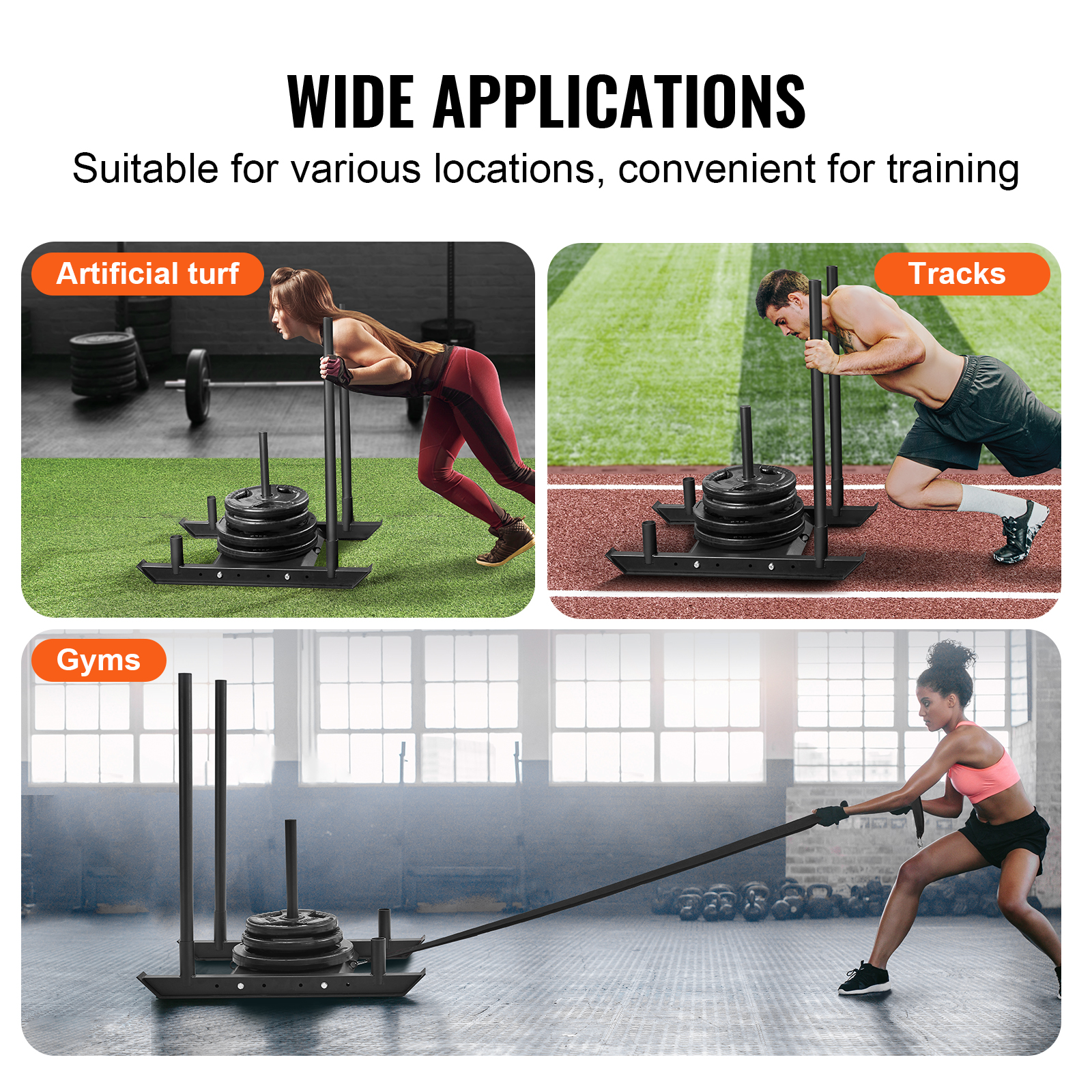 VEVOR Weight Power Pull Push Sled Fitness Strength Speed Resistant Training Sled - Picture 80 of 86