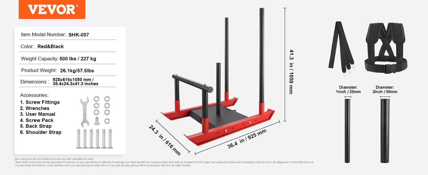 Posilňovacie sane VEVOR, sánie tlakom s rukoväťou, posilňovací tréning, oceľové vybavenie pre atletické cvičenia a zlepšenie rýchlosti, vhodné pre 1