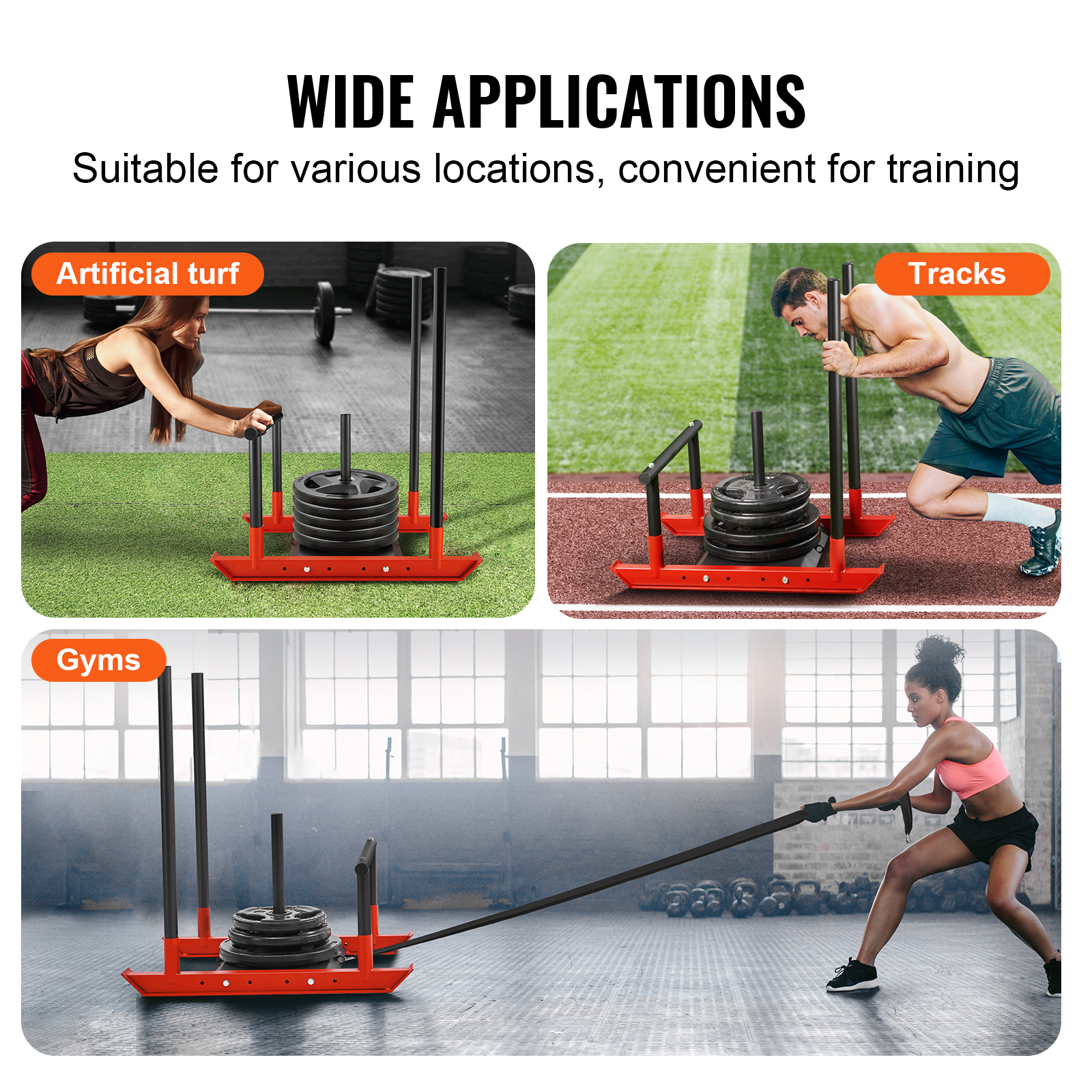 VEVOR Weight Power Pull Push Sled Fitness Strength Speed Resistant Training Sled - Picture 8 of 86