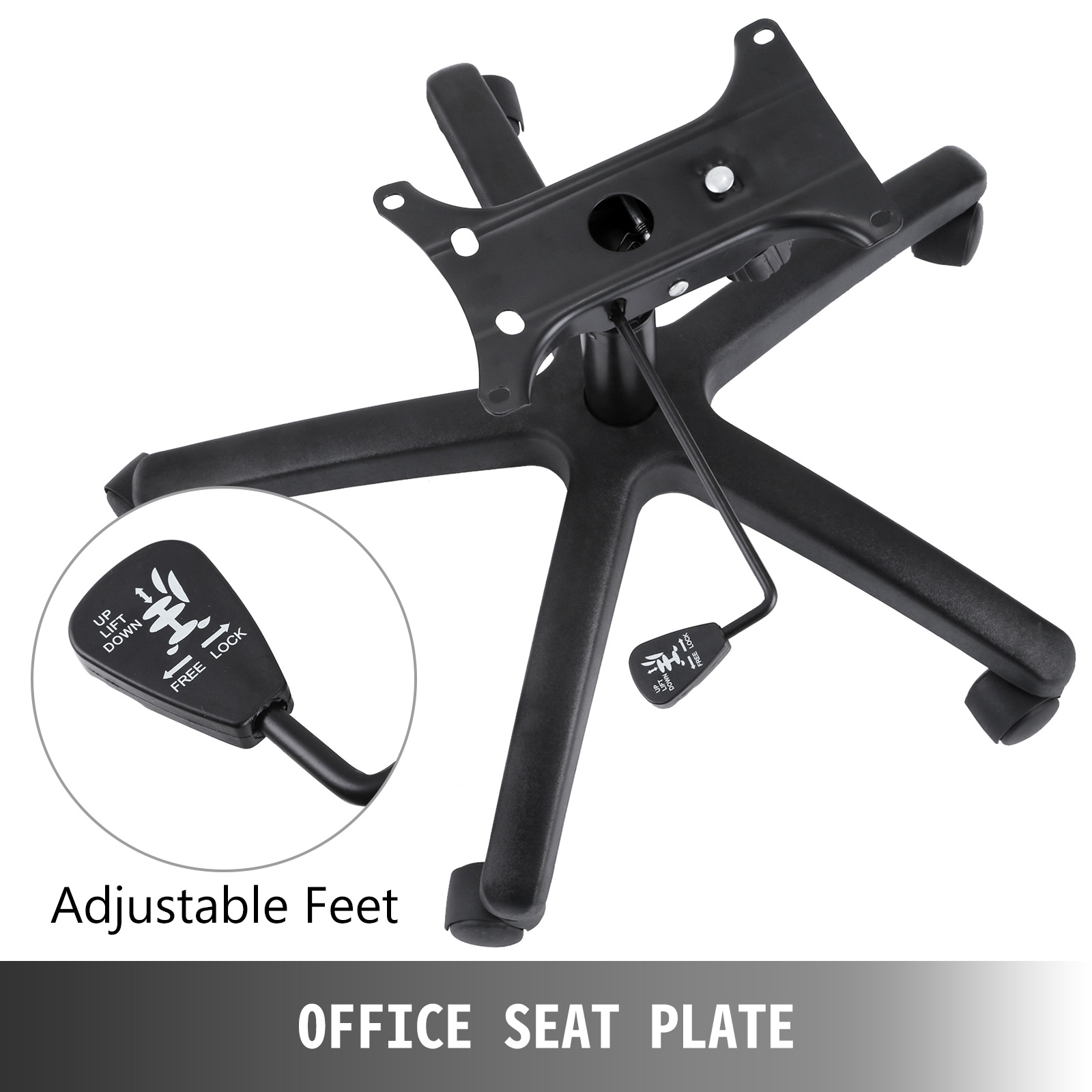 Heavy Duty Chair Parts to Repair Your Swivel Chair Bottom Universal Standard Size Black Office Chair Base Replacement Strong Aluminum Metal Legs Help Your Desk Chair Last a Lifetime 