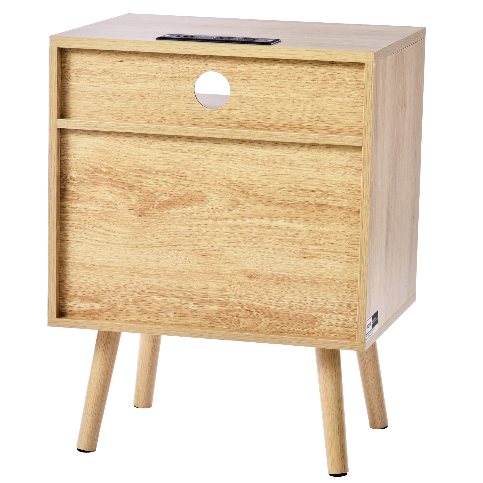 Rattan Nightstand End Table with Drawer/2 Drawers Open Shelf Boho Bedside Table - Picture 25 of 26