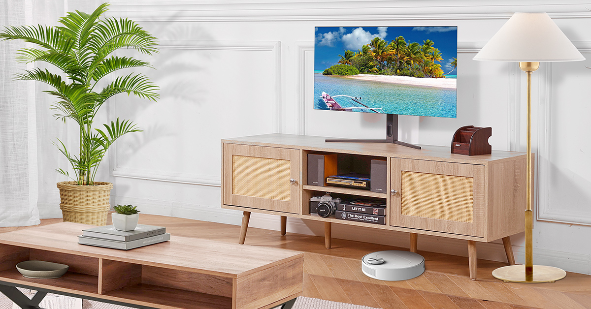 Bay Isle Home ON-TREND Élégant Meuble Télé En Rotin Pour Téléviseur De 65 Po Ou Moins, Console - 8