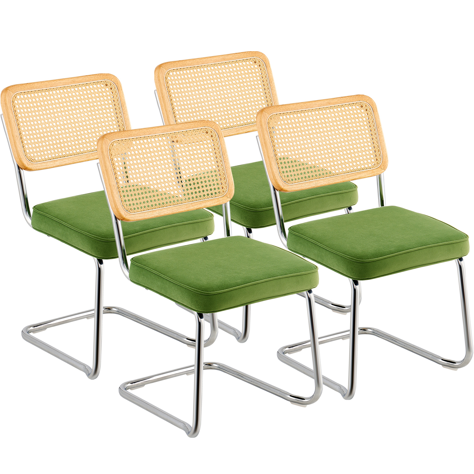 VEVOR Rattan Chairs Outdoor Patio Furniture Dining Chair 2PCS with Cushion Green - Picture 51 of 86