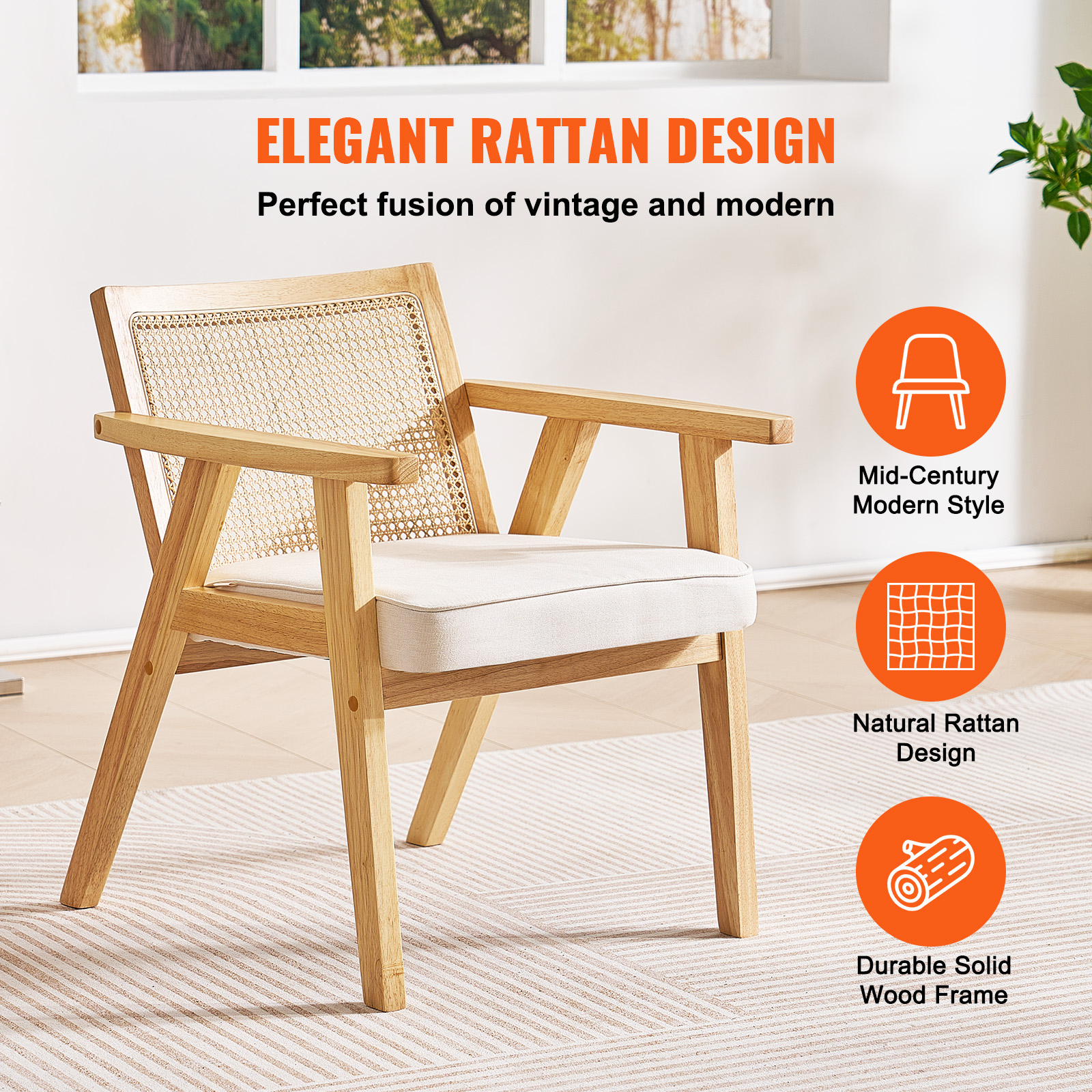 VEVOR Rattan Chairs Outdoor Patio Furniture Dining Chair 2PCS with Cushion Green - Picture 40 of 86