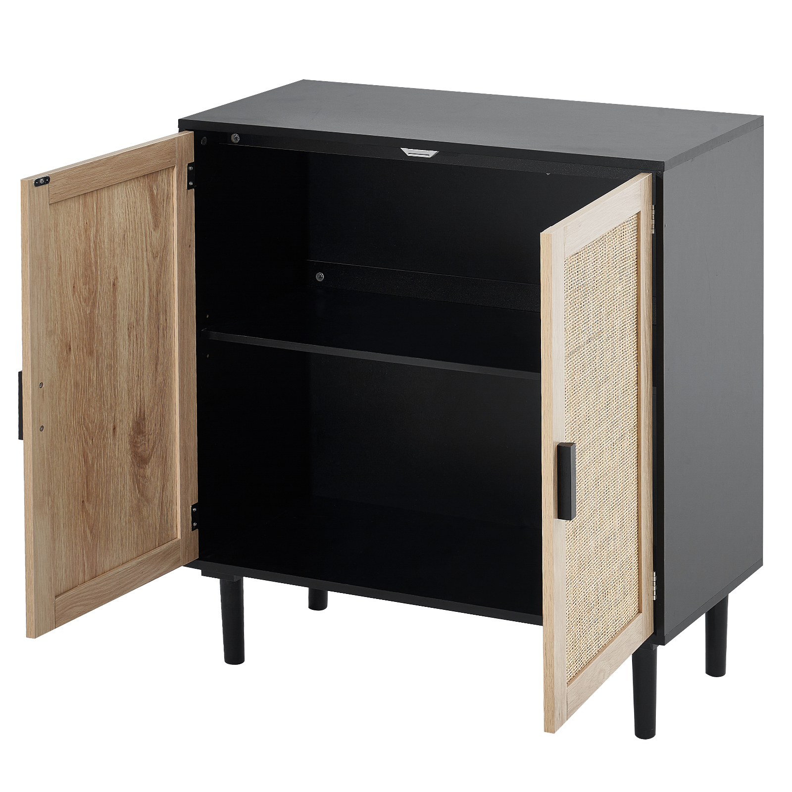 Rattan Cabinet with 4/2 Magnetic Doors 2/3 Drawers Adjustable Shelves Natural - Picture 38 of 86