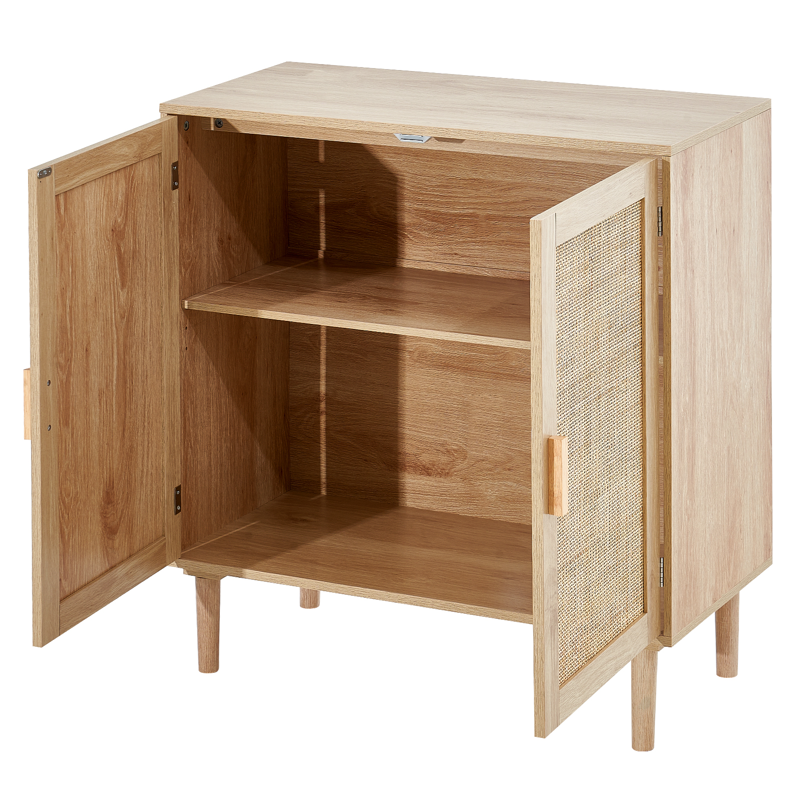 Rattan Cabinet with 4/2 Magnetic Doors 2/3 Drawers Adjustable Shelves Natural - Picture 26 of 86