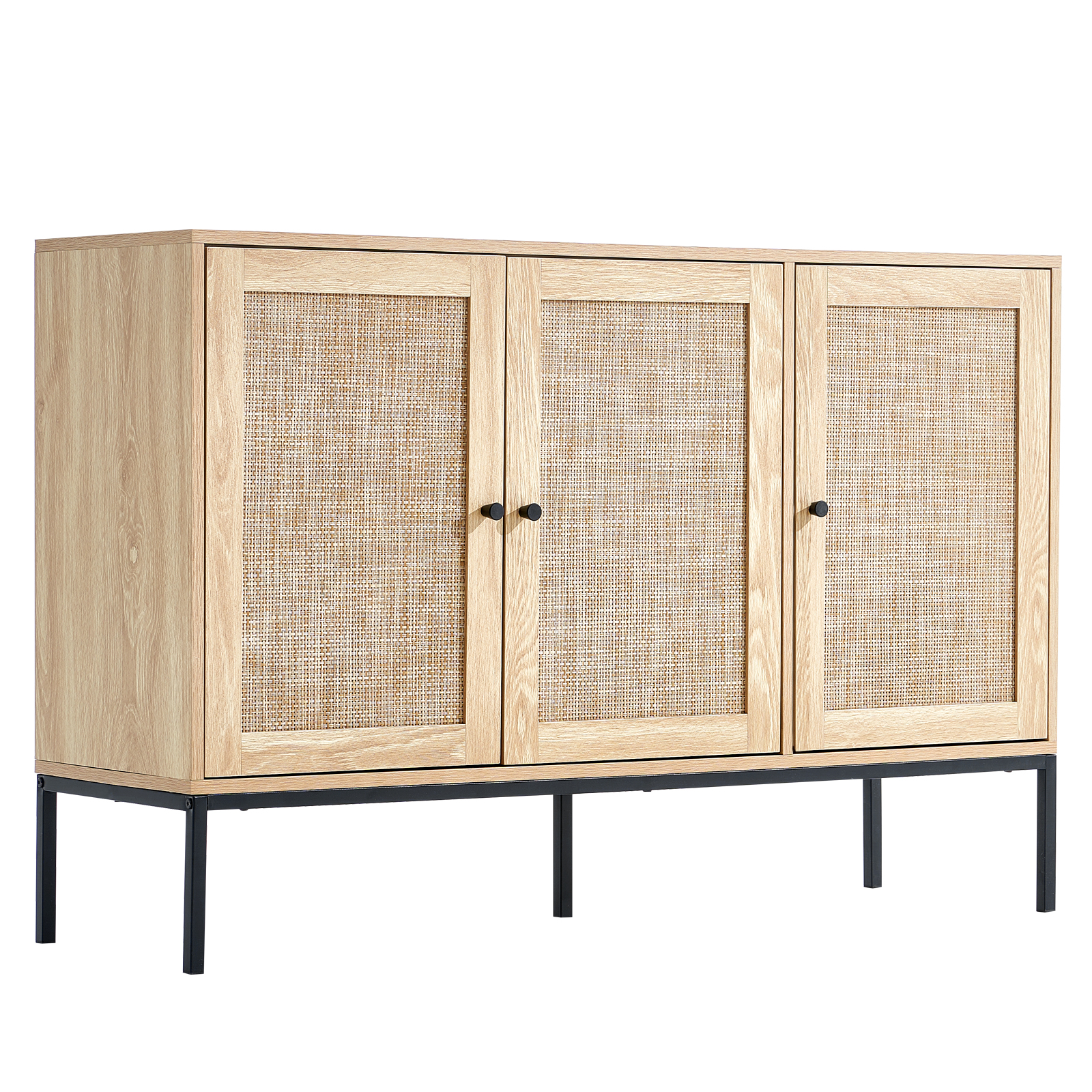 Rattan Cabinet with 4/2 Magnetic Doors 2/3 Drawers Adjustable Shelves Natural - Picture 71 of 86