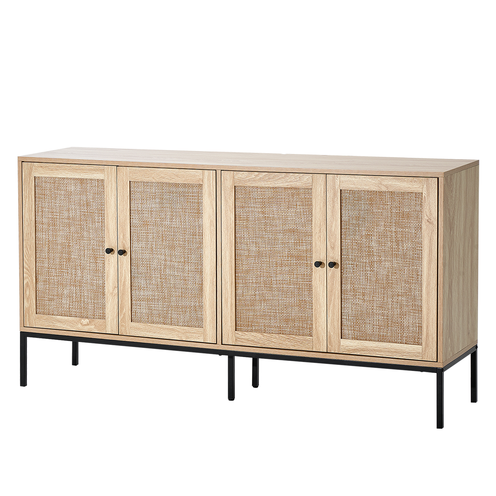 Rattan Cabinet with 4/2 Magnetic Doors 2/3 Drawers Adjustable Shelves Natural - Picture 39 of 86