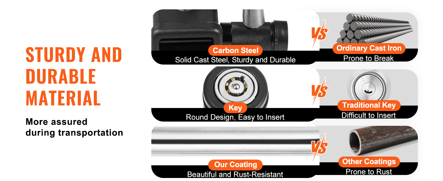 VEVOR Trailer Hitch Lock, 5/8-inch & 1/2-inch Diameter, Locking Receiver Pin with Two Keys, Weatherproof Anti-Theft Tow Lockable Pin with Dust, Mud & Gunk Protection, Fits for Truck, Boat, Bike, Car