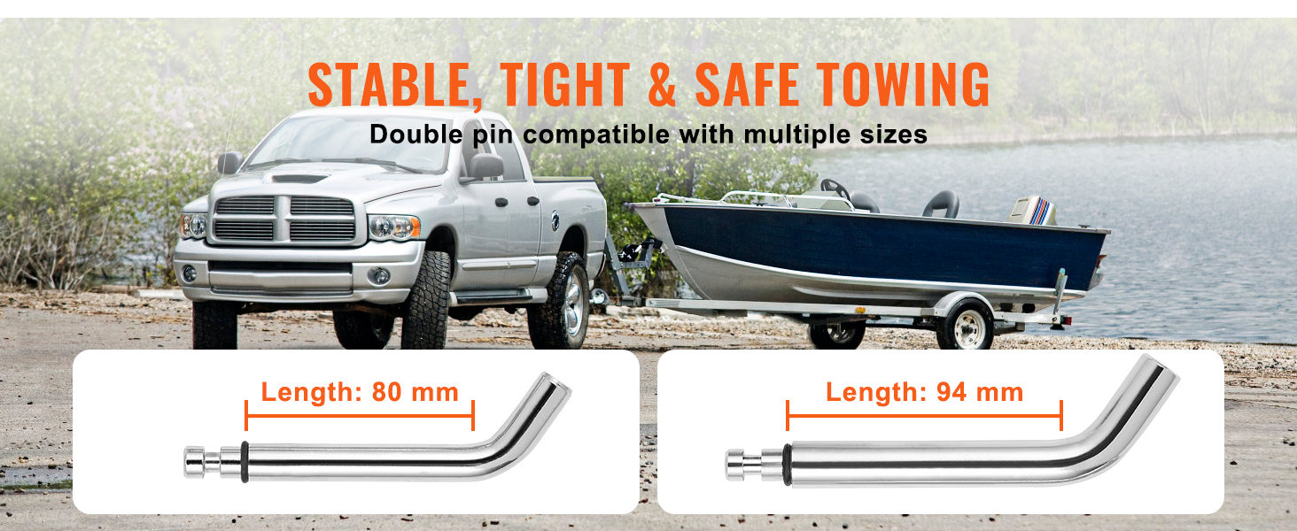 VEVOR Trailer Hitch Lock, 5/8-inch & 1/2-inch Diameter, Locking Receiver Pin with Two Keys, Weatherproof Anti-Theft Tow Lockable Pin with Dust, Mud & Gunk Protection, Fits for Truck, Boat, Bike, Car