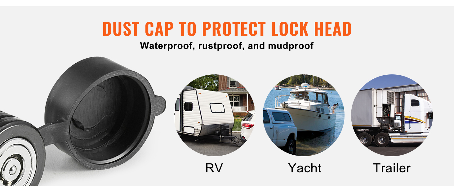 VEVOR Trailer Hitch Lock, 5/8-inch & 1/2-inch Diameter, Locking Receiver Pin with Two Keys, Weatherproof Anti-Theft Tow Lockable Pin with Dust, Mud & Gunk Protection, Fits for Truck, Boat, Bike, Car