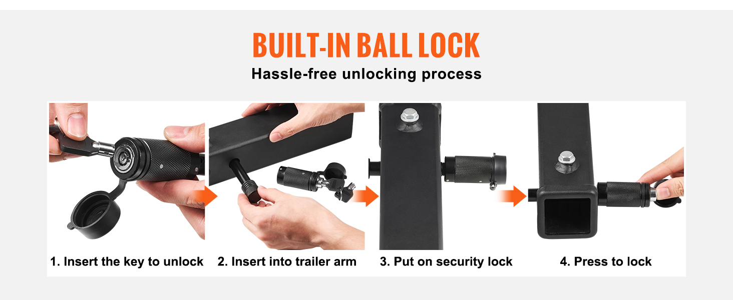 VEVOR Trailer Hitch Lock, 5/8-inch Diameter, 2-Pack Locking Receiver Pin with 4 Keys & 8 O-Rings, Weatherproof Anti-Theft Tow Lockable Pin with Dust, Mud & Gunk Protection, Fits for Truck, Boat, Bike