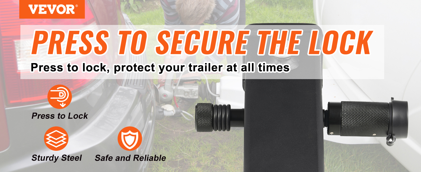 VEVOR Trailer Hitch Lock, 5/8-inch & 1/4-inch Diameter, 2-Pack Locking Receiver Pin with 4 Keys & 4 O-Rings, Weatherproof Anti-Theft Tow Lockable Pin with Dust, Mud Protection, Fits Truck, Boat, Bike