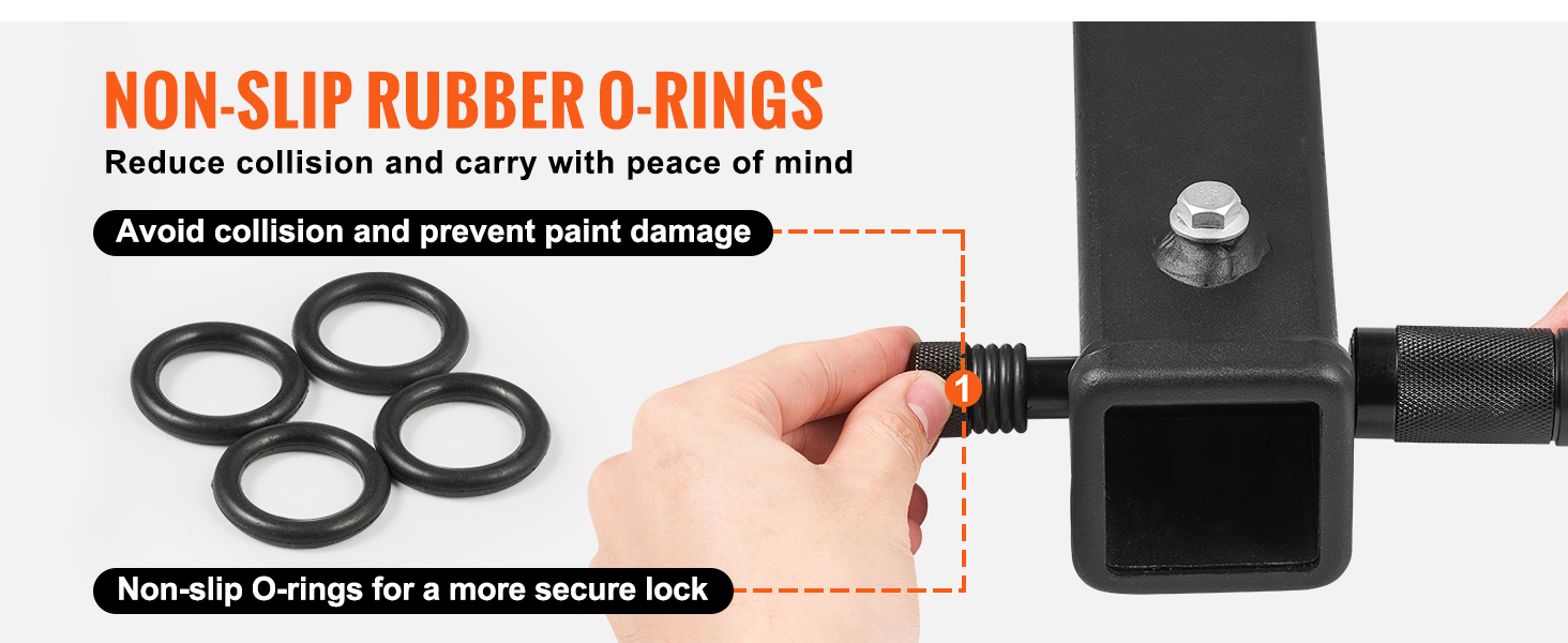 VEVOR Trailer Hitch Lock, 5/8-inch & 1/4-inch Diameter, 2-Pack Locking Receiver Pin with 4 Keys & 4 O-Rings, Weatherproof Anti-Theft Tow Lockable Pin with Dust, Mud Protection, Fits Truck, Boat, Bike