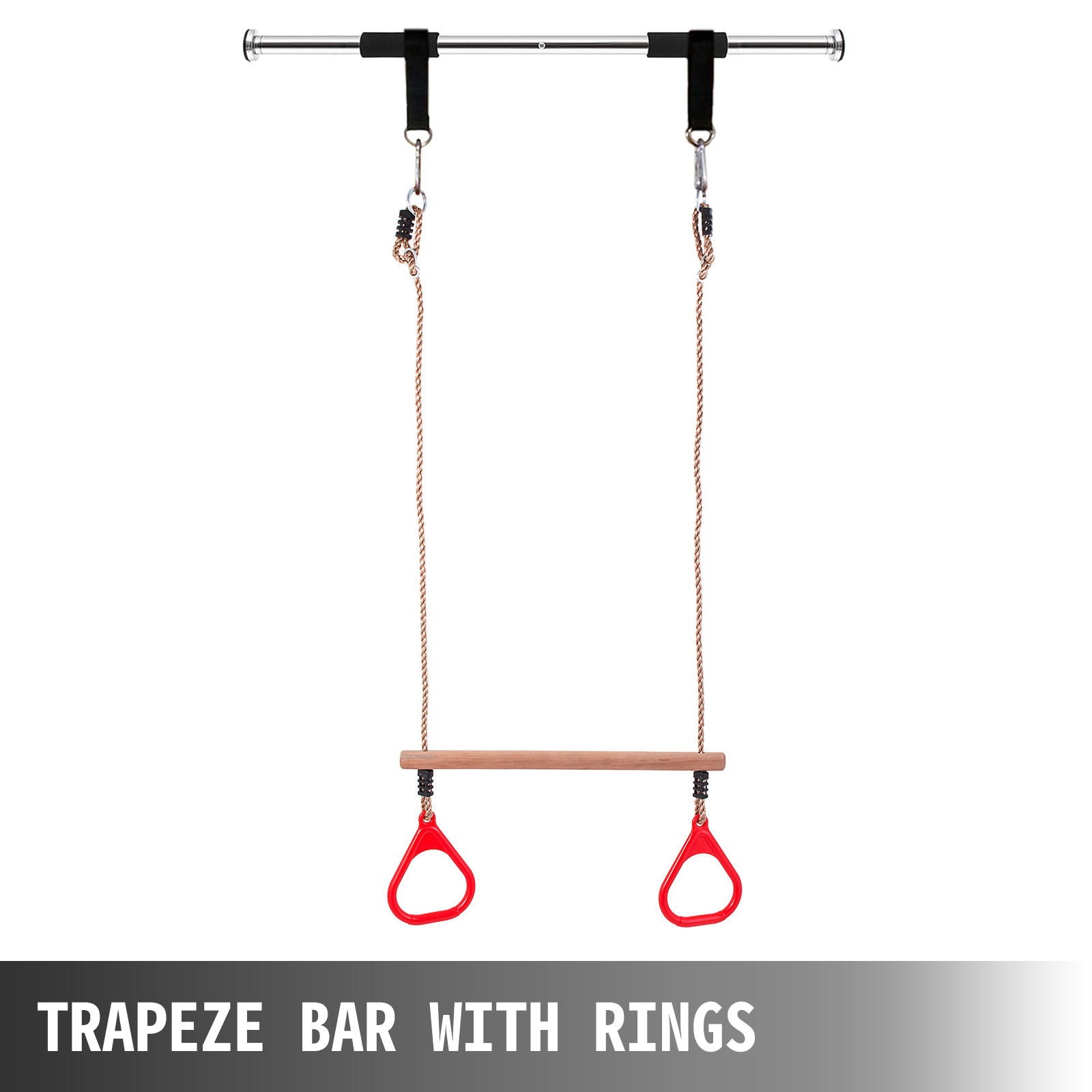 VEVOR Trapeze Swing Bar with Rings, Trapeze Swing Bar for Kids