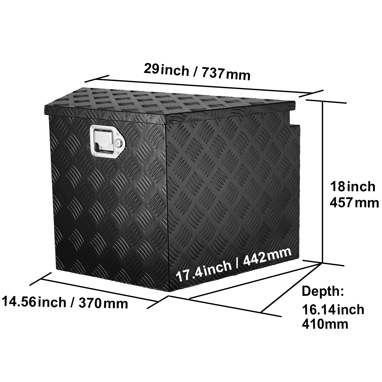 Mophorn Trailer Tongue Box, Aluminum Alloy Diamond Plate Tongue Box ...