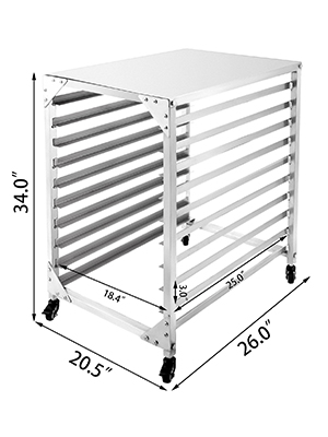 VEVOR Bun Pan Rack 10-Tier Commercial Bakery Racks with Brake