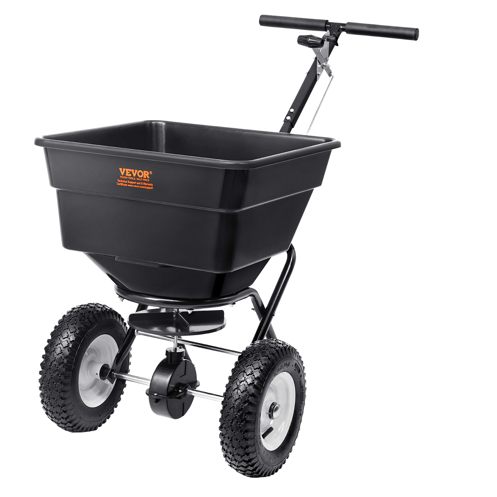 VEVOR 100/25lbs 10/12/8in Broadcast Spreader Tow Behind Poly Drop Spreader - Picture 15 of 38