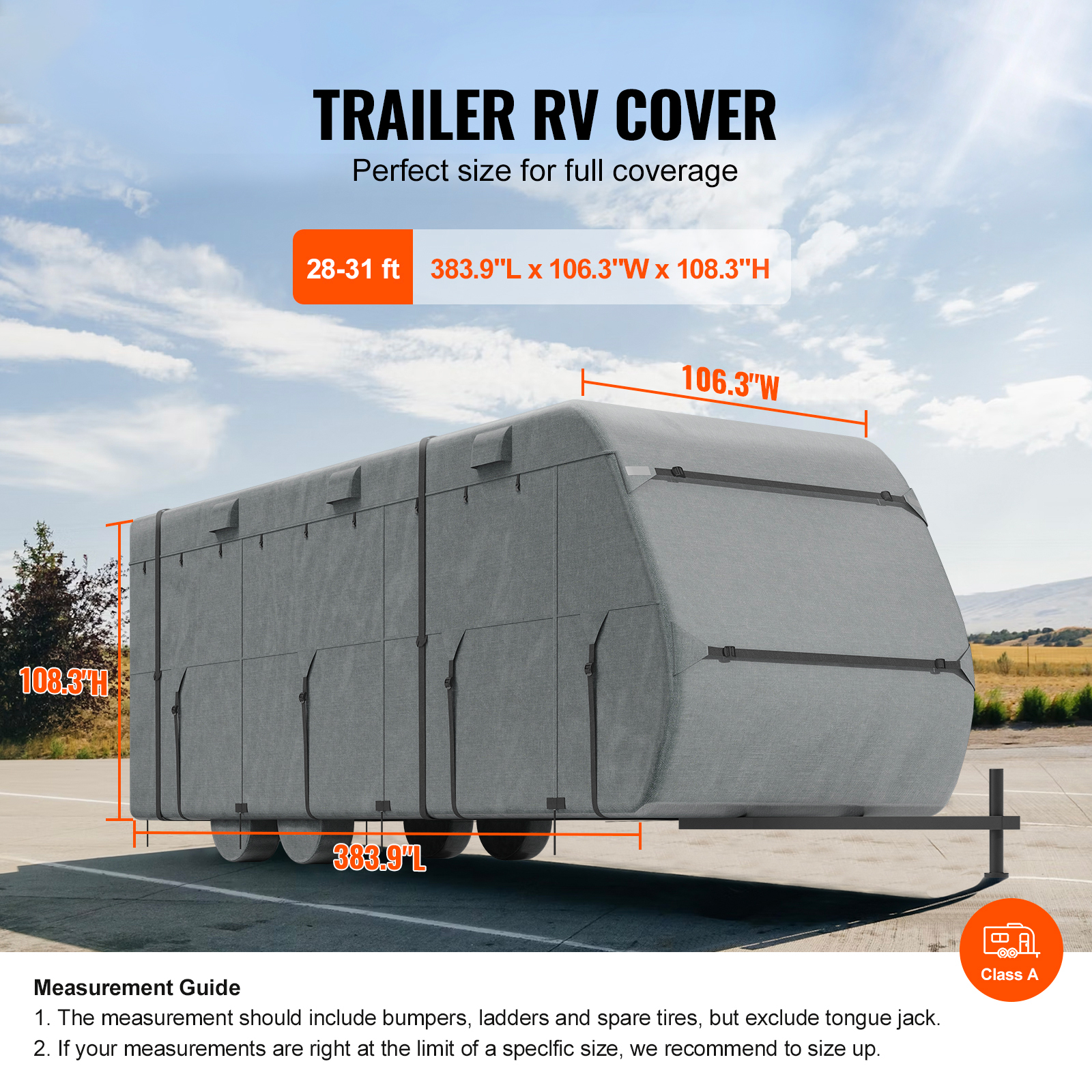 Travel Trailer RV Covers ClassA 18-40ft Motorhome Cover 4-Ply Nonwoven/Oxford - Picture 52 of 122