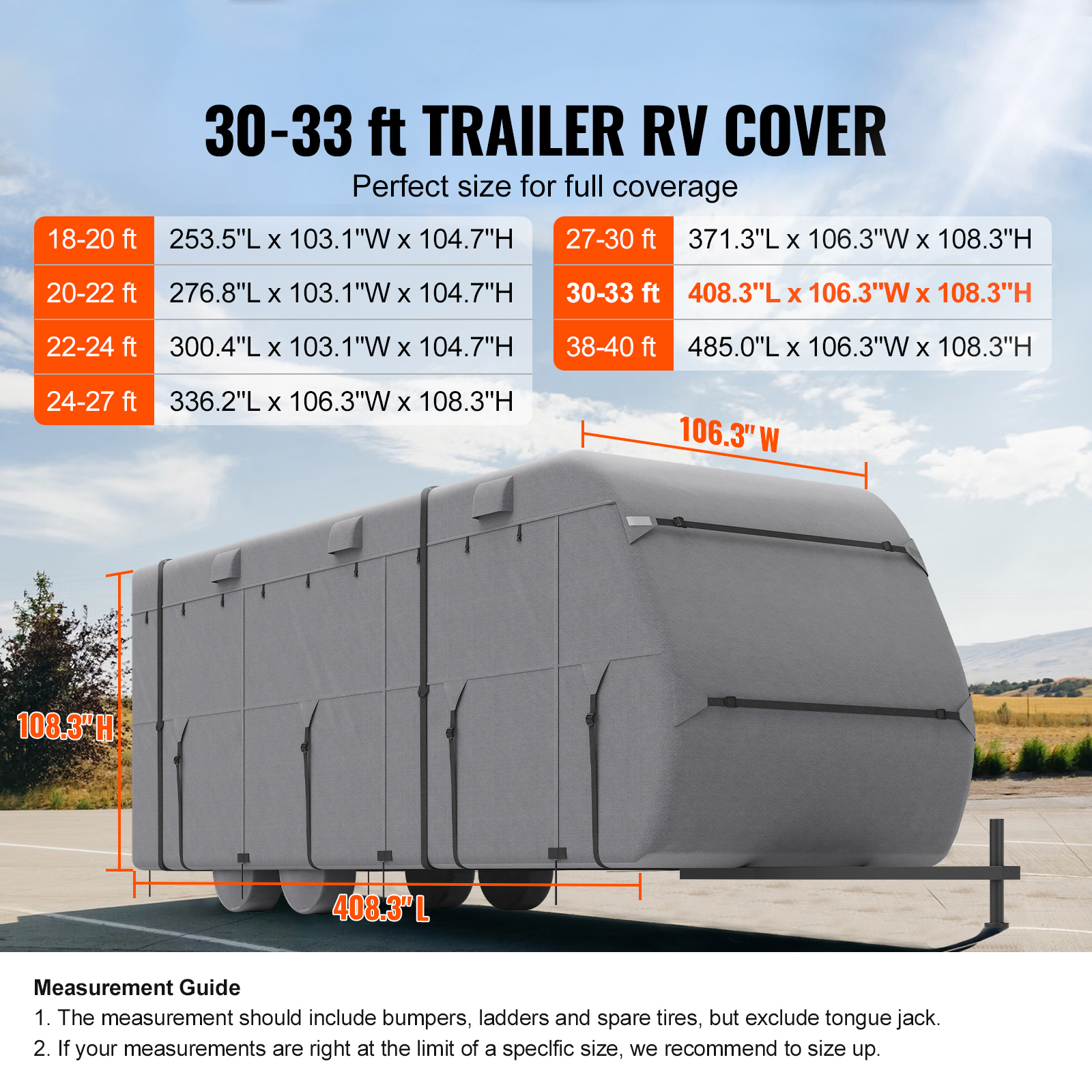 Travel Trailer RV Covers ClassA 18-40ft Motorhome Cover 4-Ply Nonwoven/Oxford - Picture 76 of 122