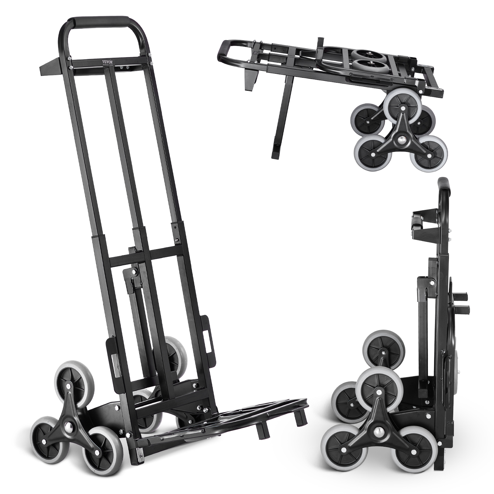 VEVOR Stair Climbing Cart Heavy Duty Folding Hand Truck Dolly 40-208kg 6 Wheels