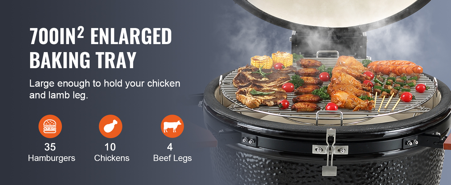 thumbnail image 2 of 18.5 Inch Portable Charcoal Kettle Grill & Smoker - With 4 Detachable Legs & Wheels, For Camping, Tailgating, Backyard 2 of 14