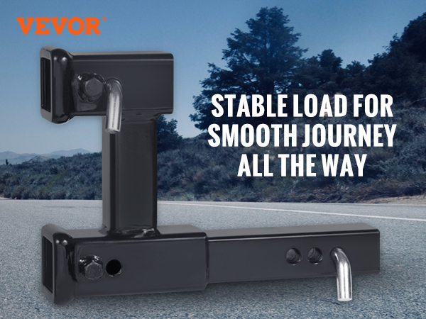 thumbnail image 2 of VEVOR Dual Hitch Extension – Adjustable Up To 10\", 7.5\" Rise/Drop, 4000 Lbs Capacity For Trailers & Racks 2 of 11