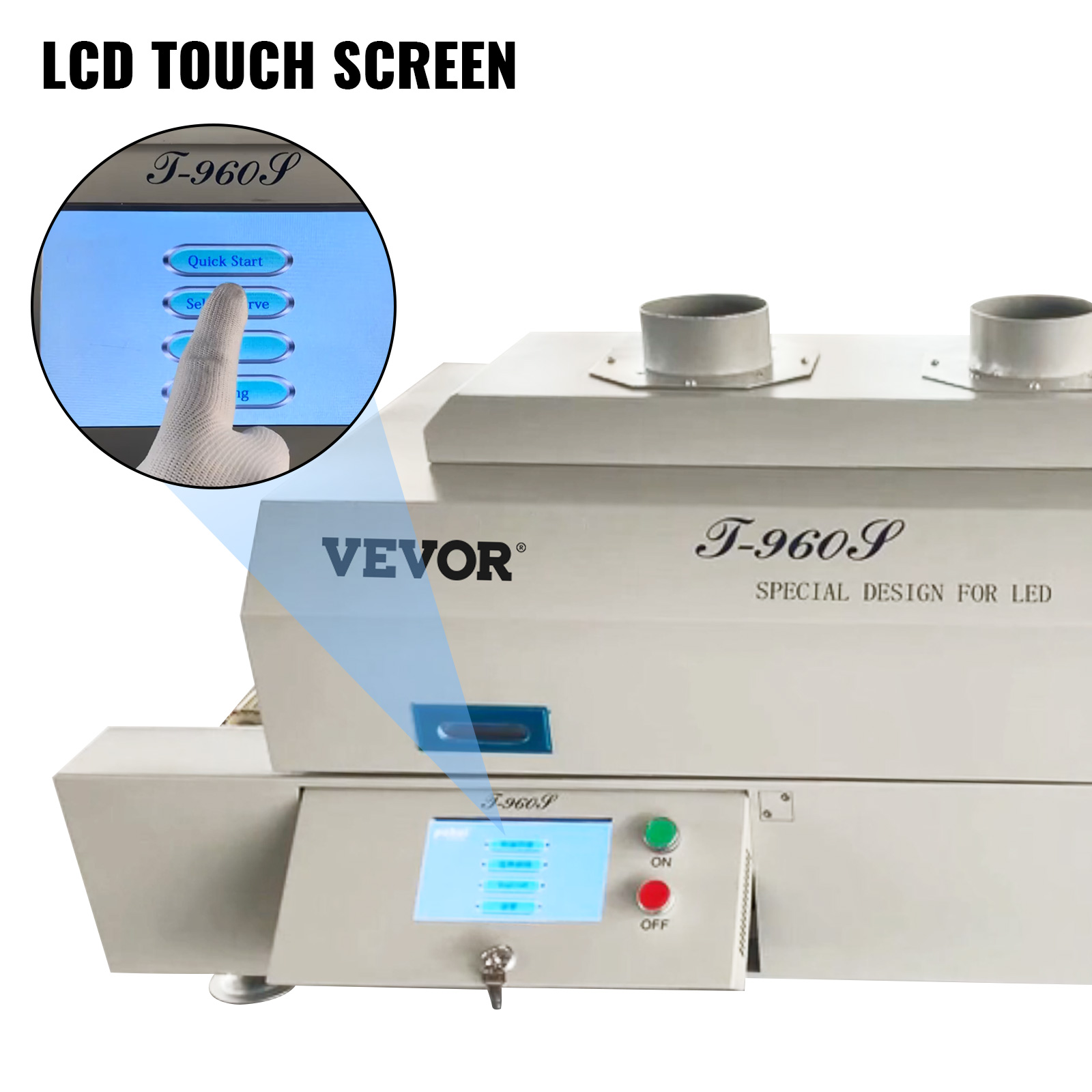 VEVOR Four à Refusion Commercial T-960S 300x960mm Station Poste à ...