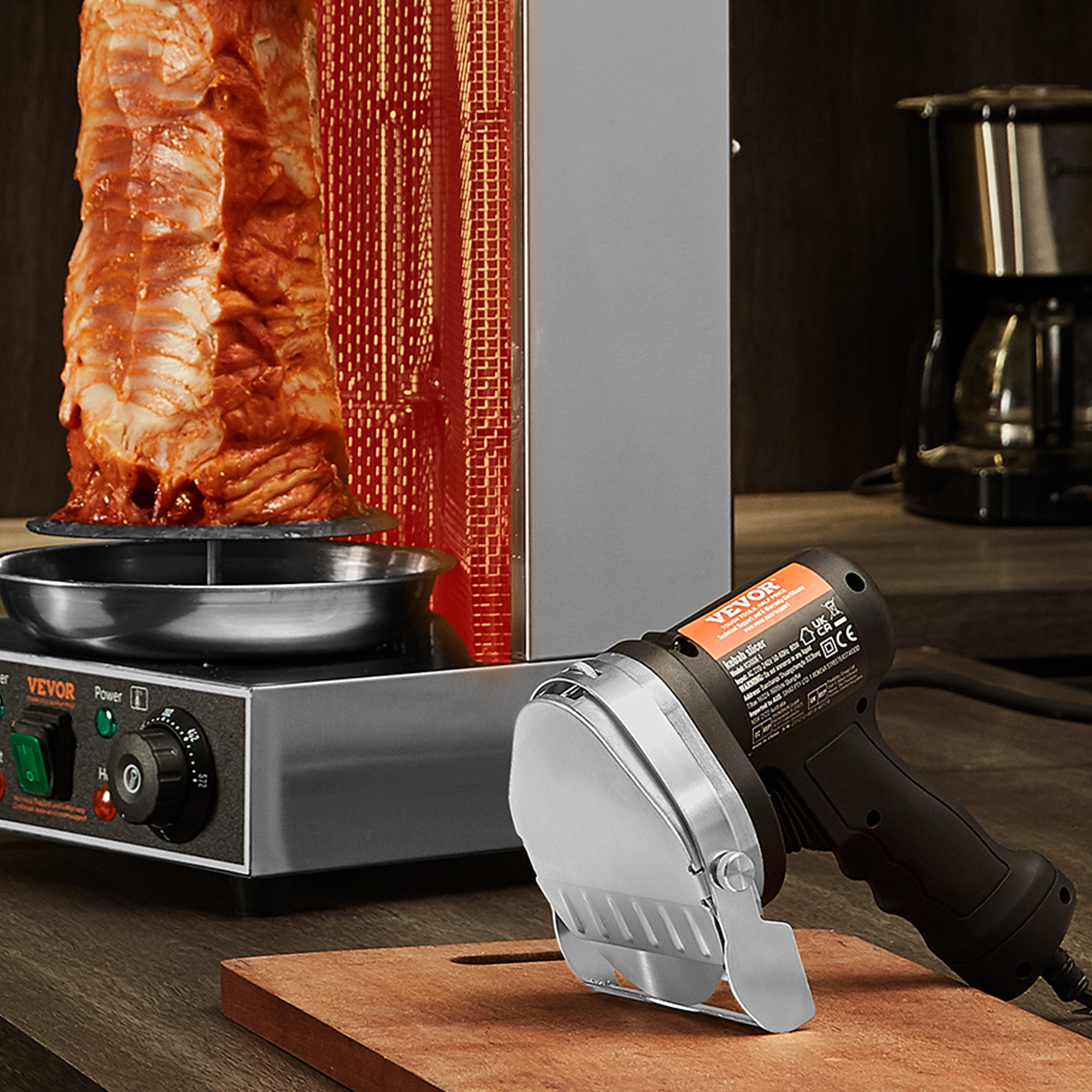 VEVOR Kebab Slicer Electric Shawarma Knife Turkish Doner with 2 Blades - Picture 34 of 50