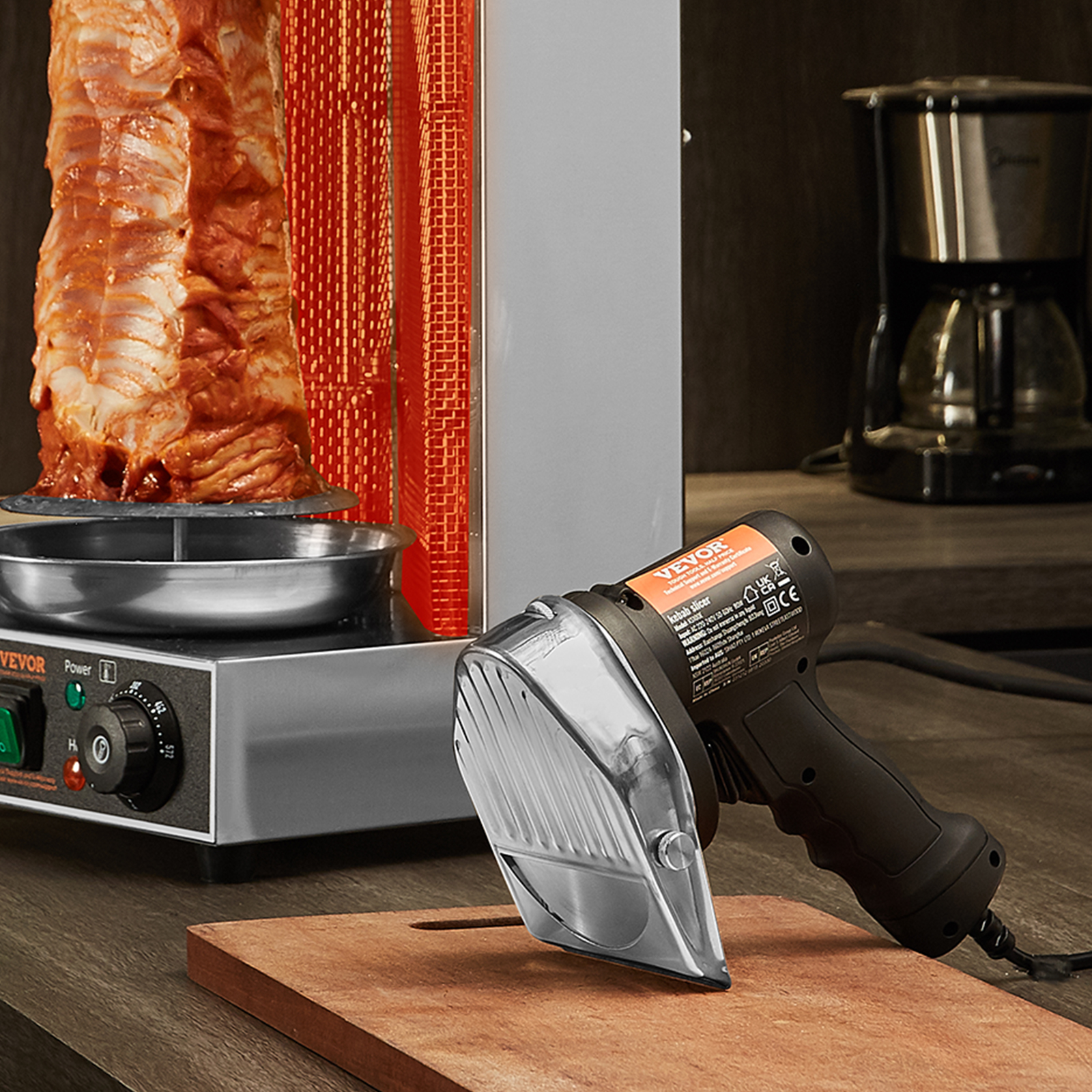 VEVOR Kebab Slicer Electric Shawarma Knife Turkish Doner with 2 Blades - Picture 10 of 50