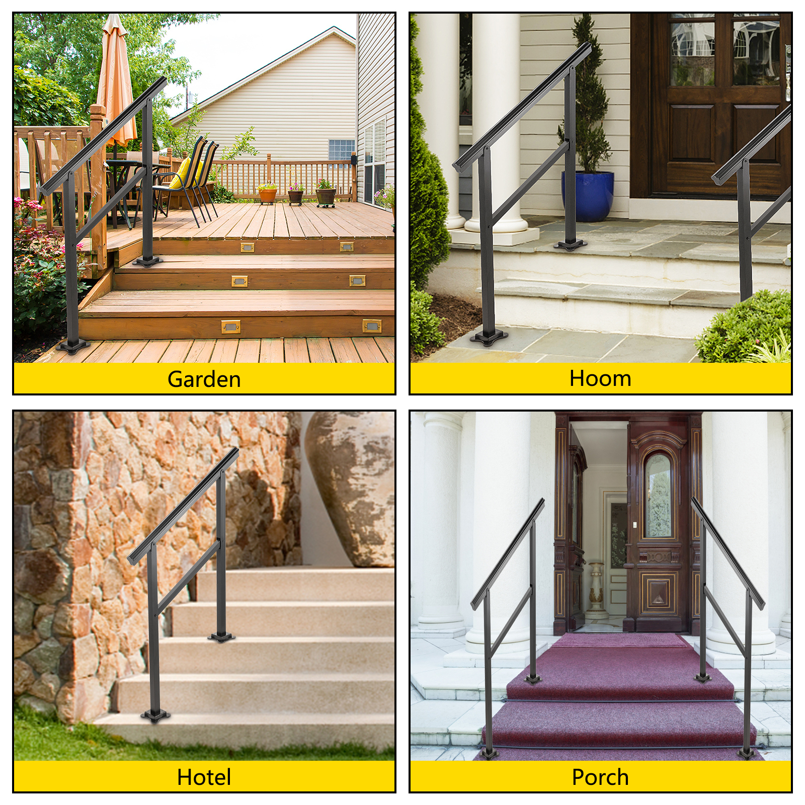 VEVOR VEVOR Outdoor Handrail 165LBS Load Handrail Outdoor Stairs ...