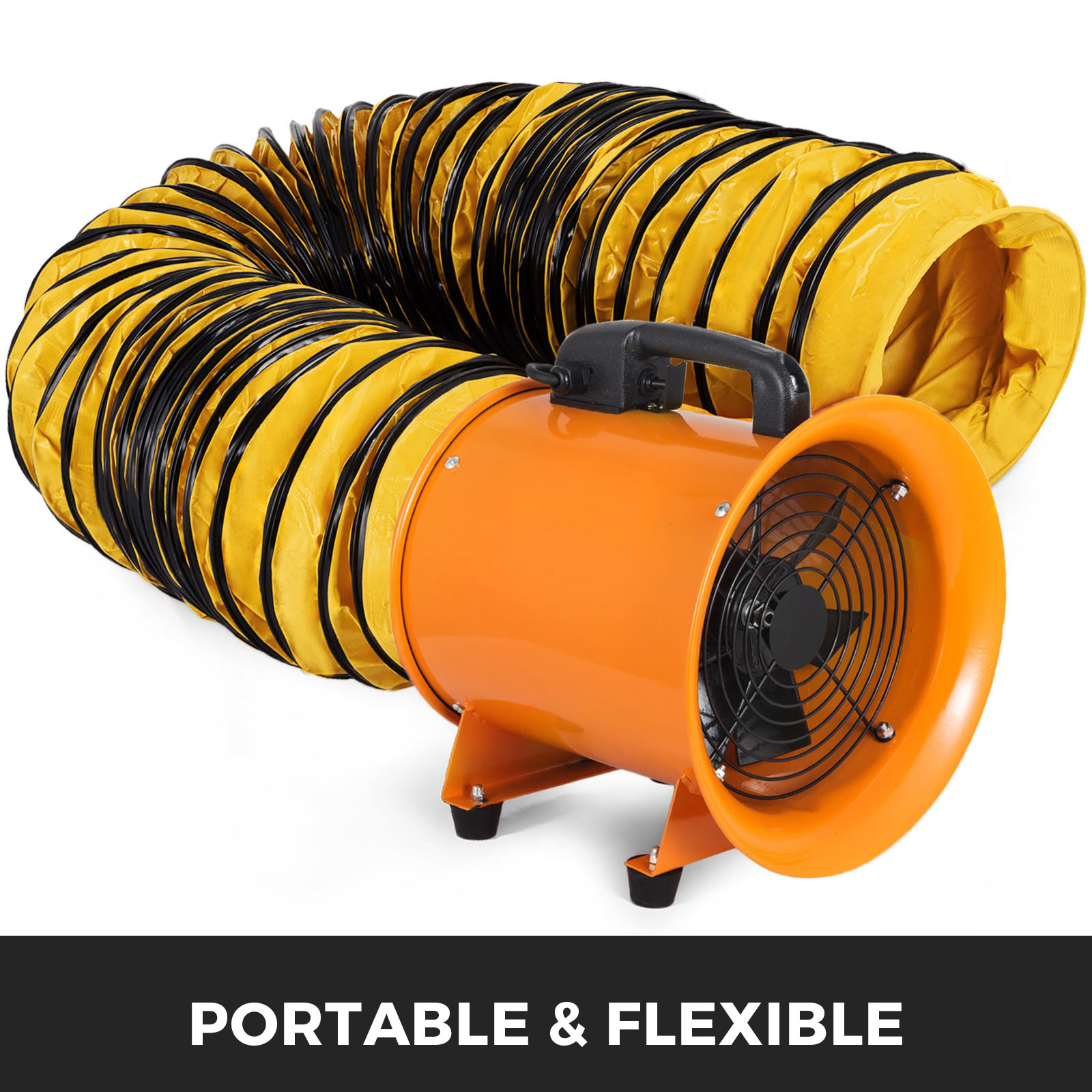 VEVOR 25FT/8m PVC Flexible Ducting Φ10 In w/Bag Ventilator Gardening Pipe