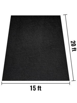 VEVOR Garden Weed Barrier Fabric, 4OZ Heavy Duty Geotextile Landscape Fabric, 15ft x 20ft Non-Woven Weed Block Gardening Mat for Ground Cover, Weed Control Cloth, Landscaping, Underlayment, Black