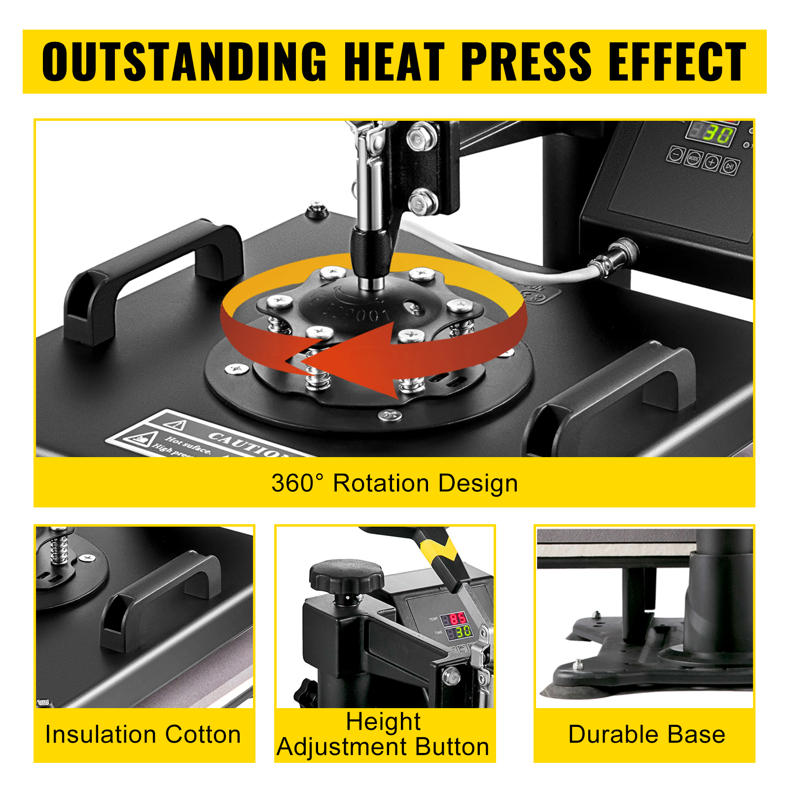 VEVOR Prensa de calor 5 en 1, plotter de corte de vinilo de 12 x 15,  impresora Digital de 34 , impresión de pegatinas