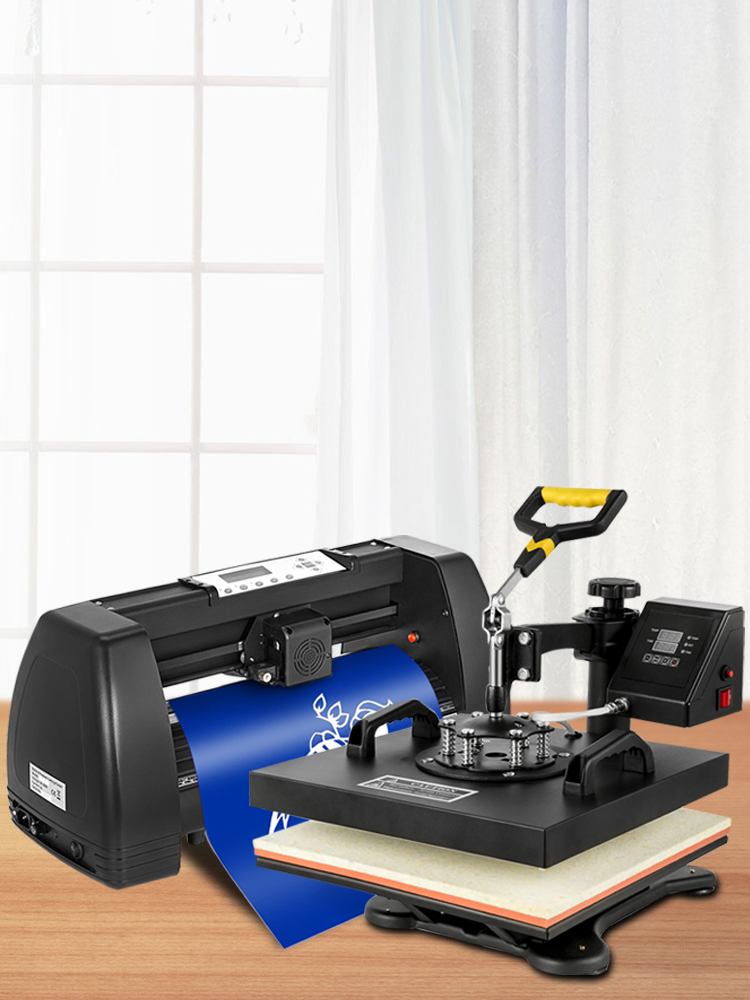 5 In1 Heat Press 15"x15"+ Vinyl Cutter 14" Plotter Print Swing Away Usb Port
