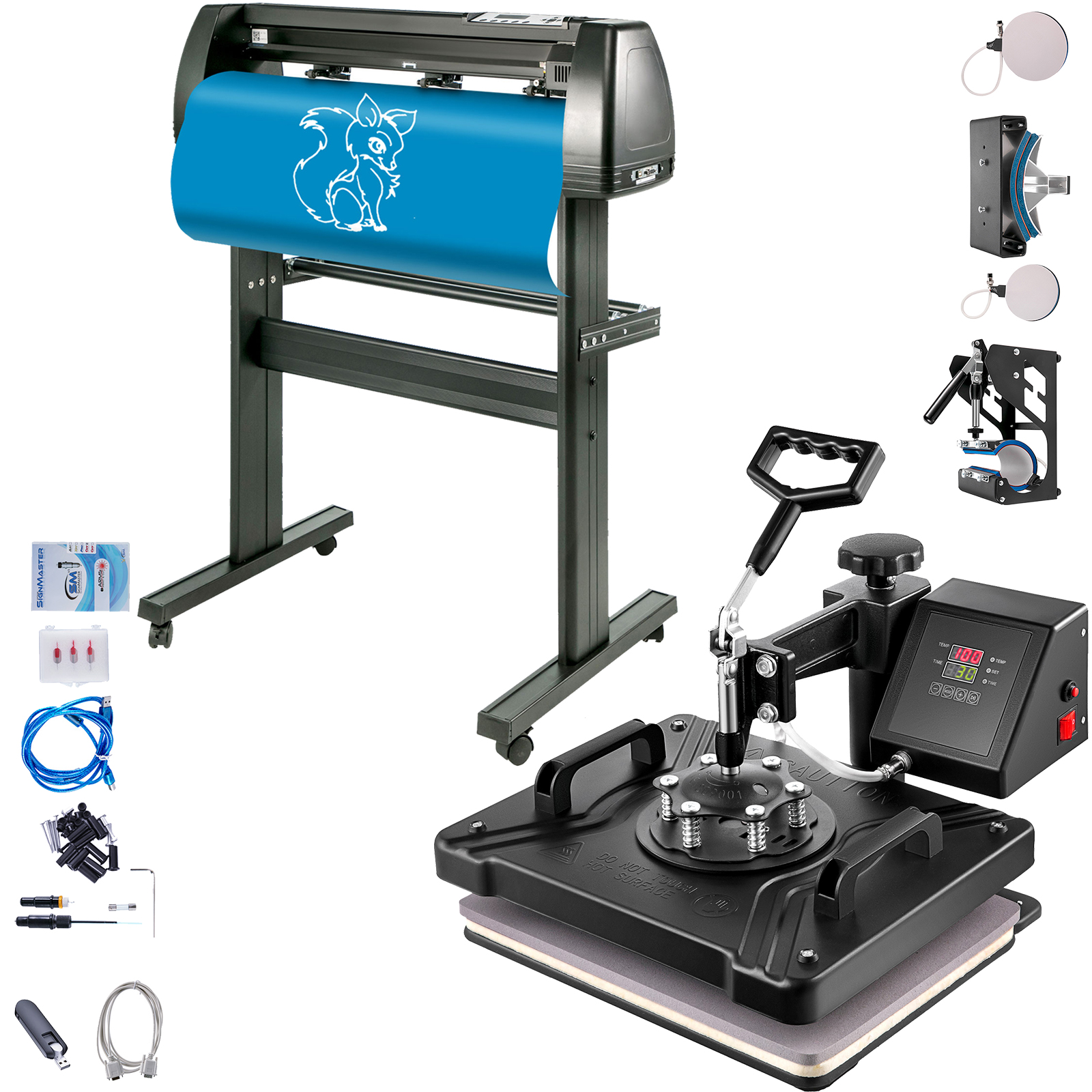 Heat Press 12x10 Transfer Machine +14 Vinyl Cutter Plotter