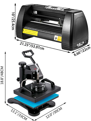 Heat Press 12"x10" Vinyl Cutter Plotter 14" T-shirt Sublimation Signmaster
