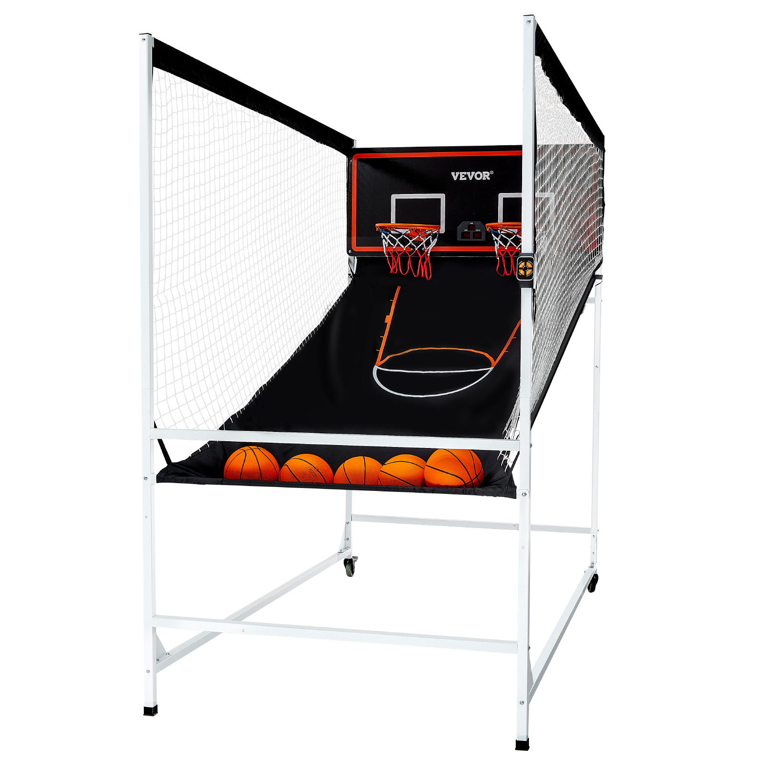 VEVOR Indoor Double Shot Basketball Arcade Game Iron Cage 2 Player 5/4 Balls - Picture 12 of 50
