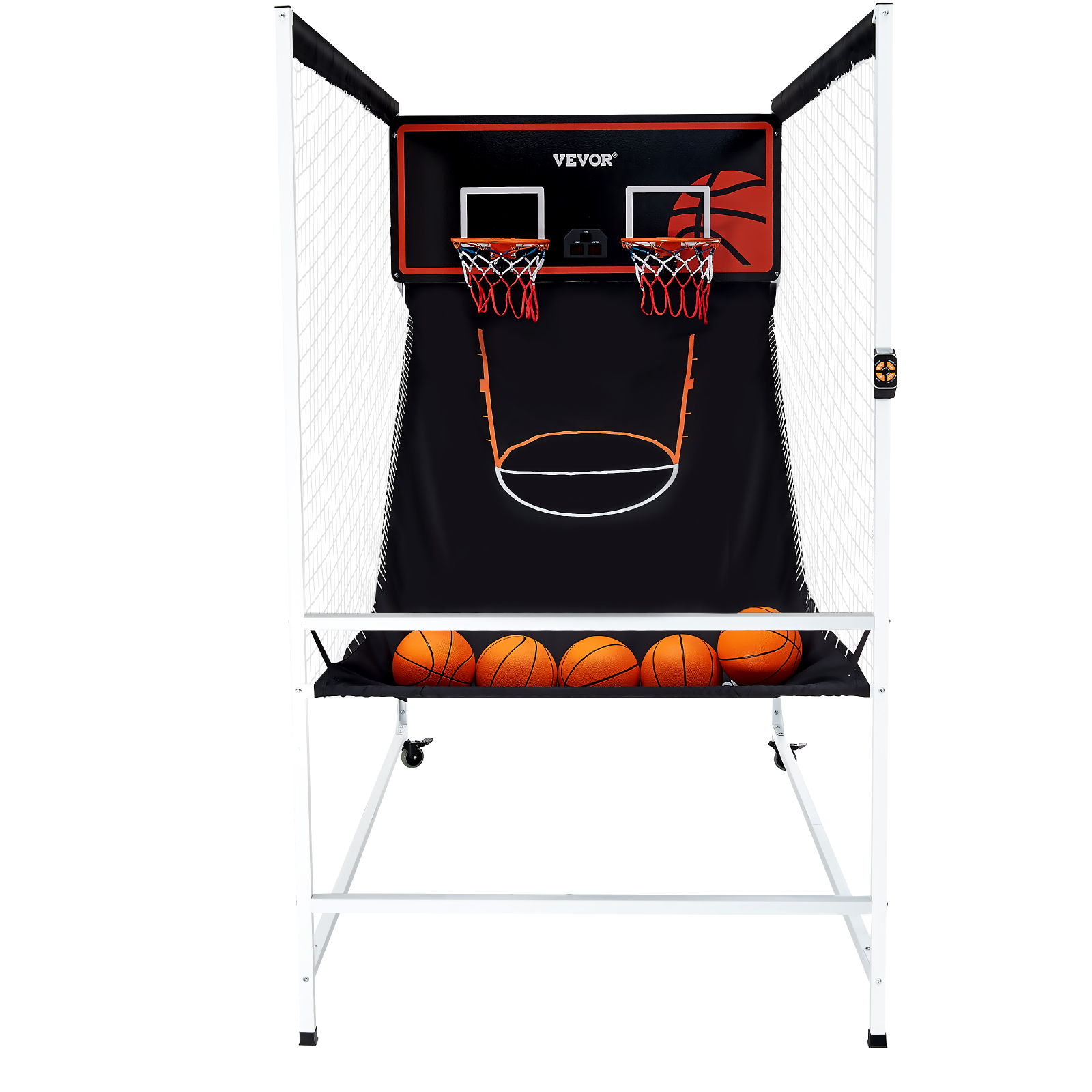 VEVOR Indoor Double Shot Basketball Arcade Game Iron Cage 2 Player 5/4 Balls - Picture 11 of 50